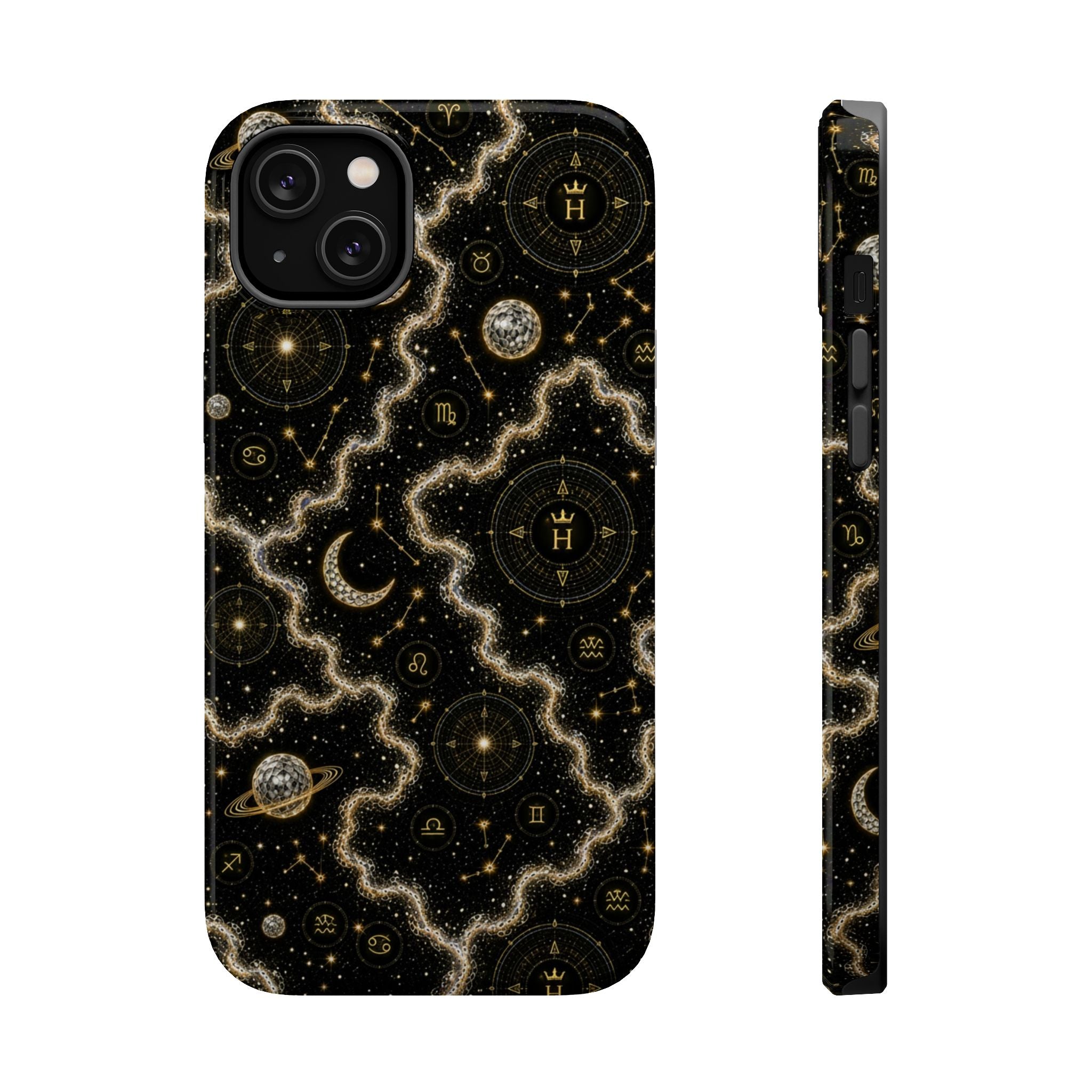 Aries Diamond Birthstone Phone Case — Black Magnetic Impact-Resistant