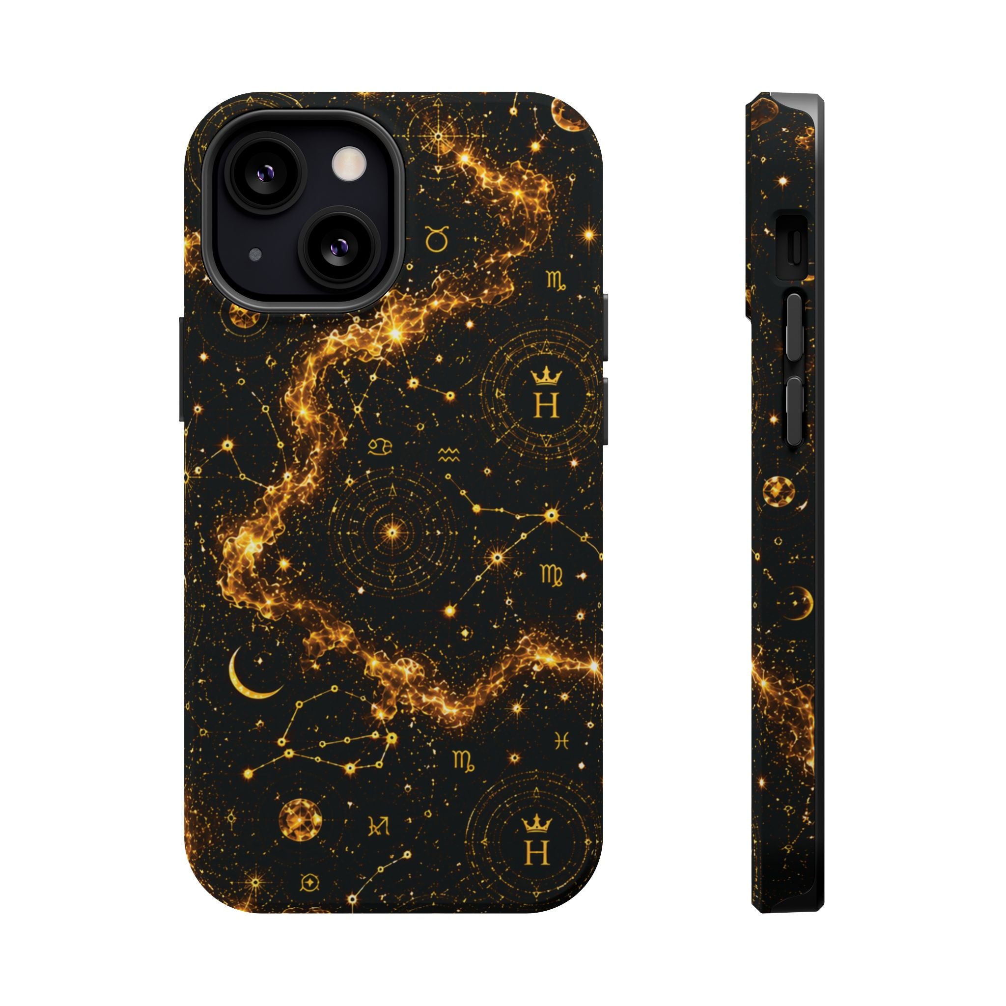 Scorpio Topaz Birthstone Phone Case — Black Magnetic Impact-Resistant