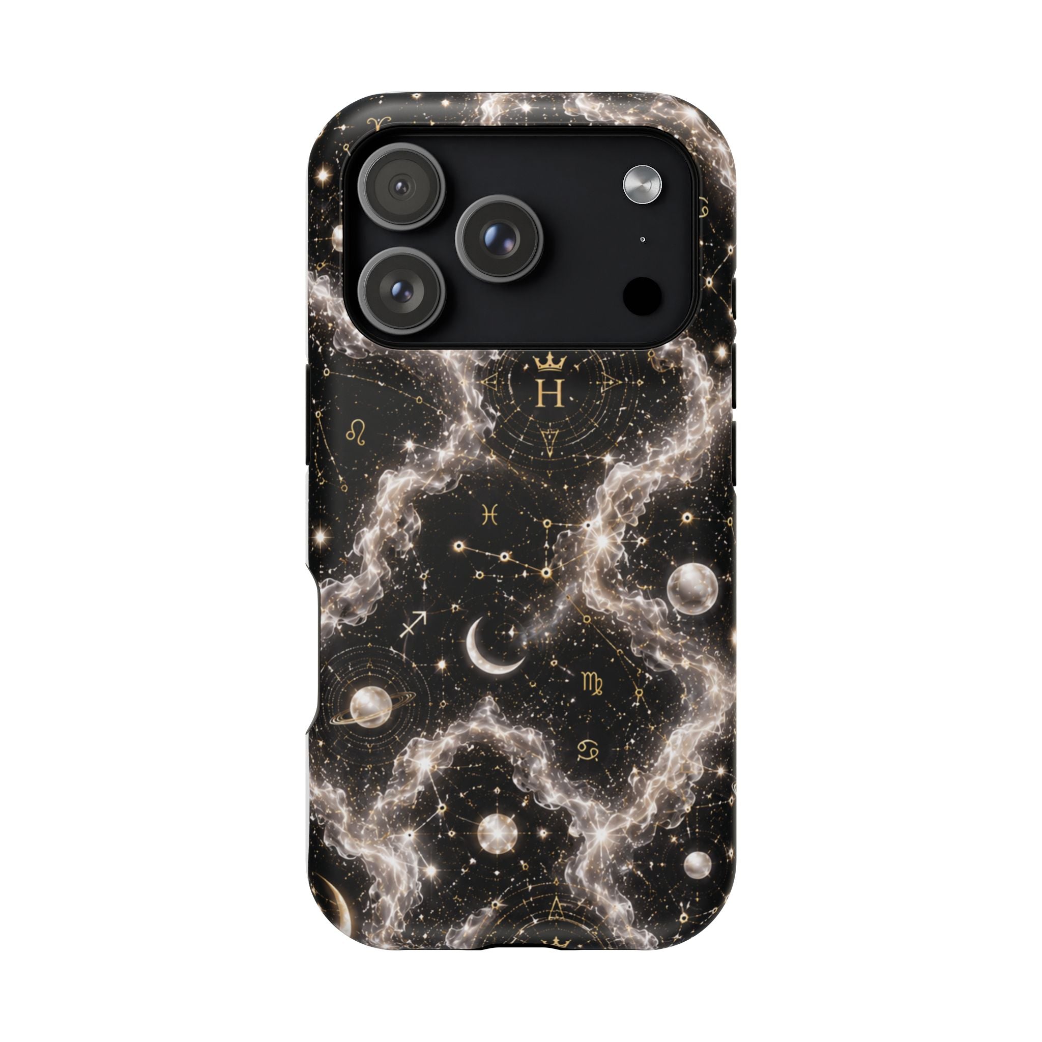 Gemini Pearl Birthstone Phone Case — Black Magnetic Impact-Resistant