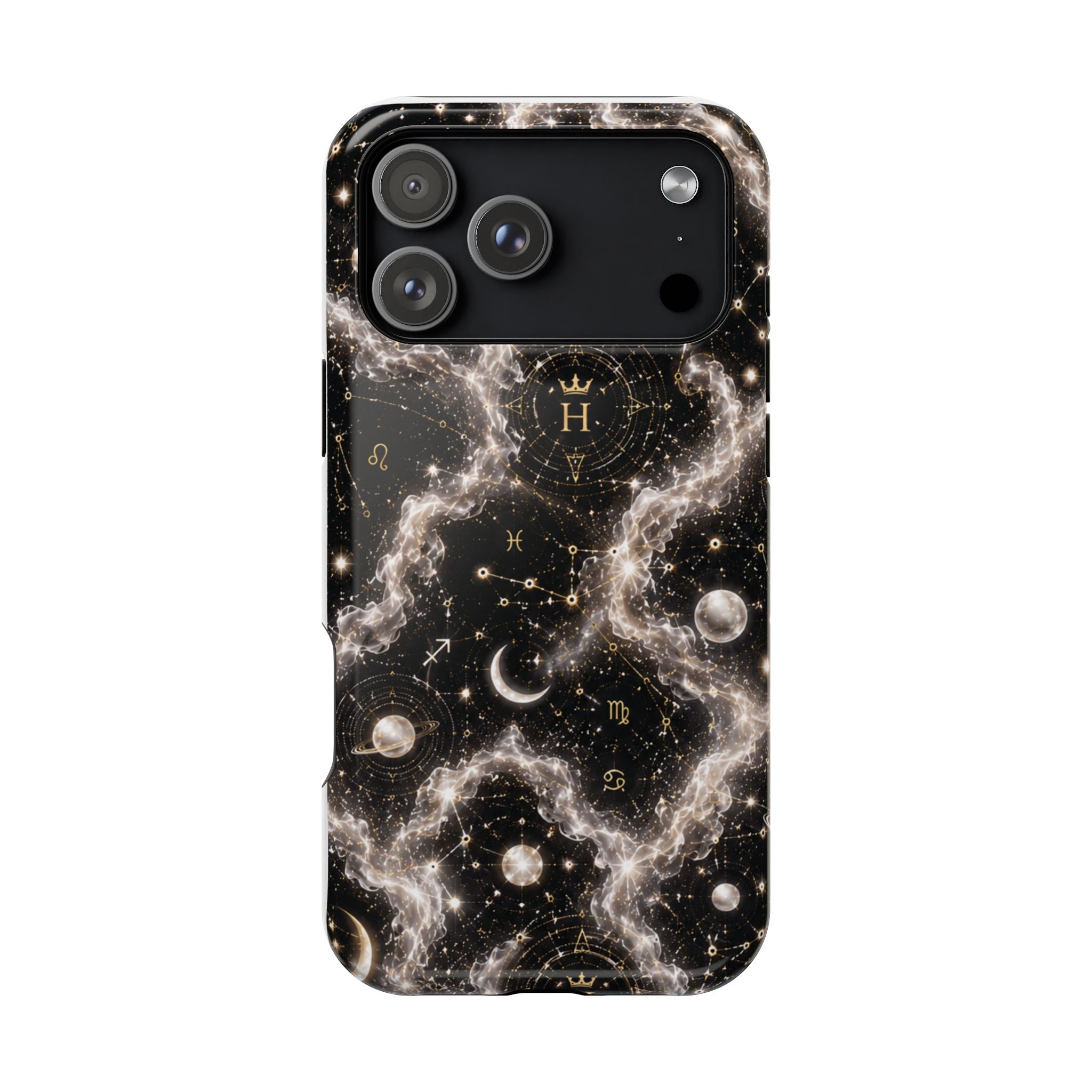 Gemini Pearl Birthstone Phone Case — Black Magnetic Impact-Resistant