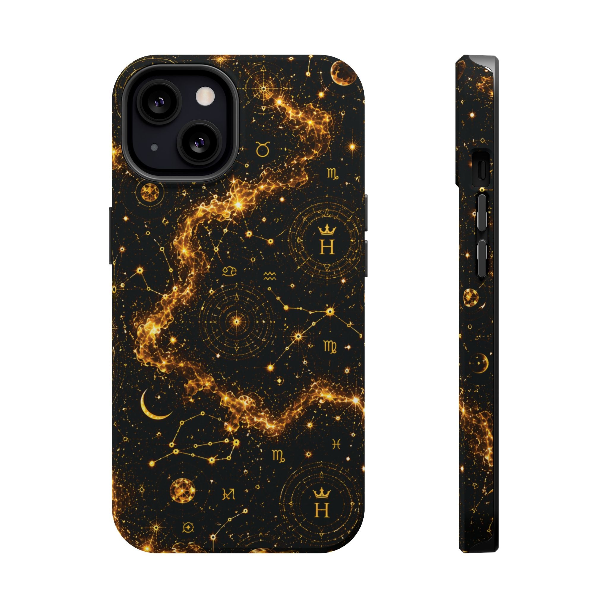 Scorpio Topaz Birthstone Phone Case — Black Magnetic Impact-Resistant