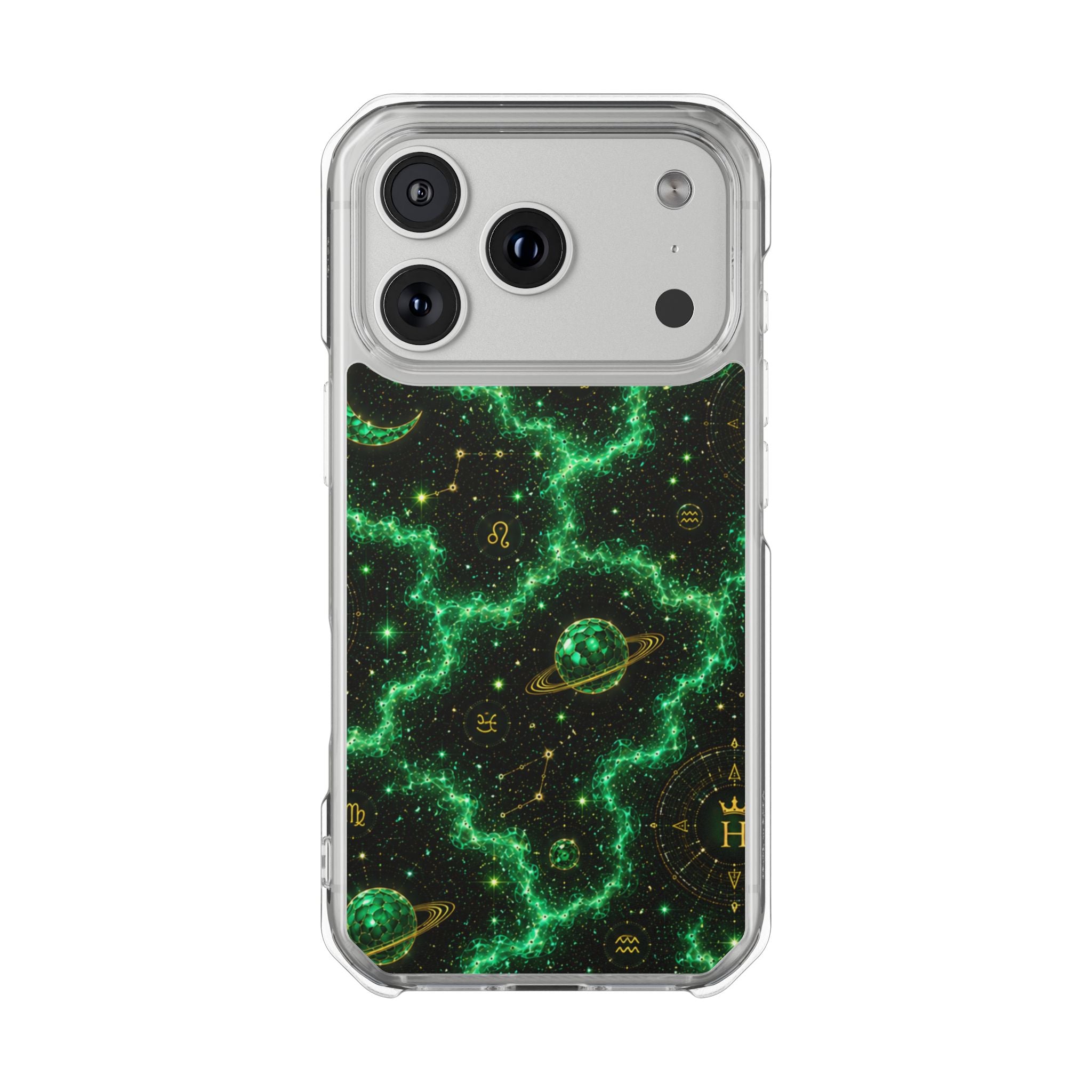Taurus Emerald Birthstone Phone Case — Clear Magnetic Impact-Resistant