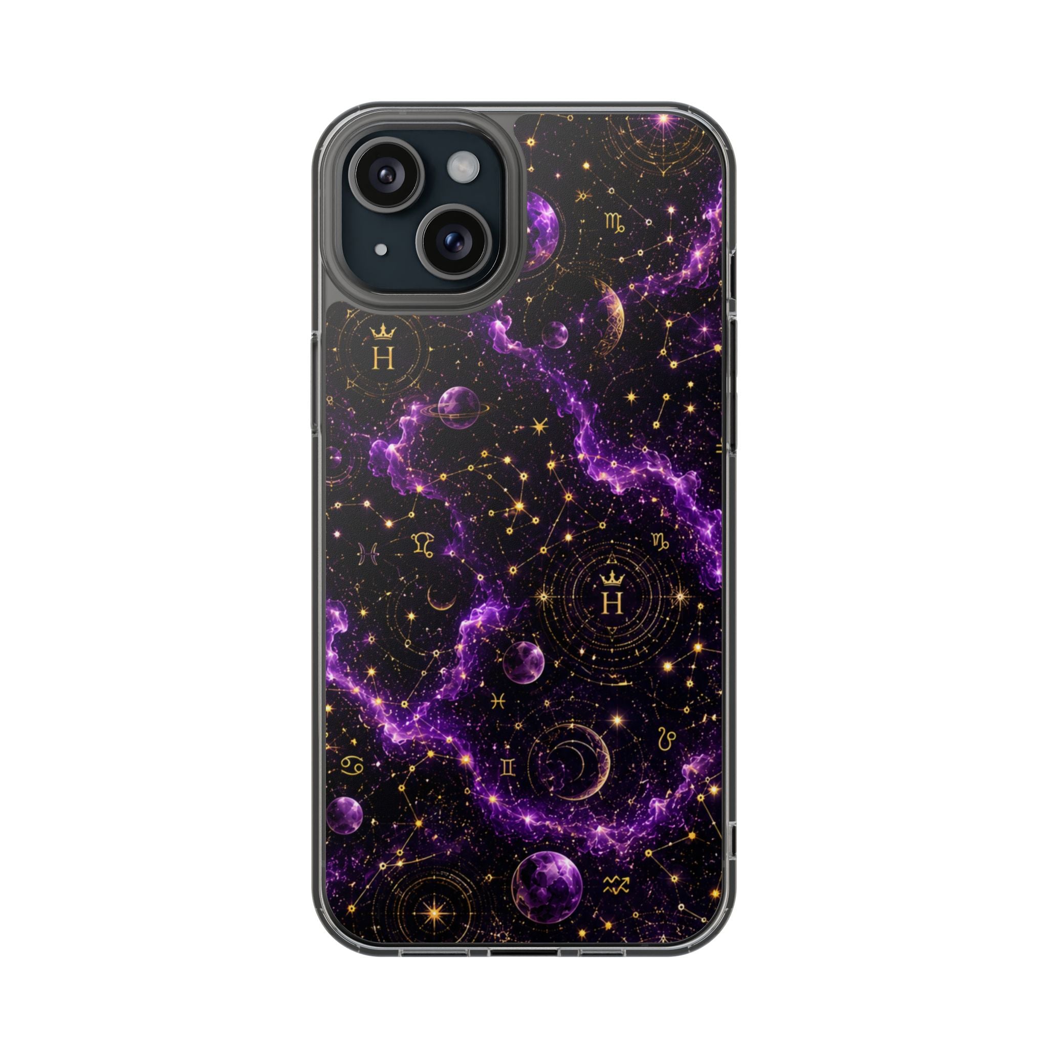 Aquarius Amethyst Birthstone Phone Case — Clear Magnetic Impact-Resistant