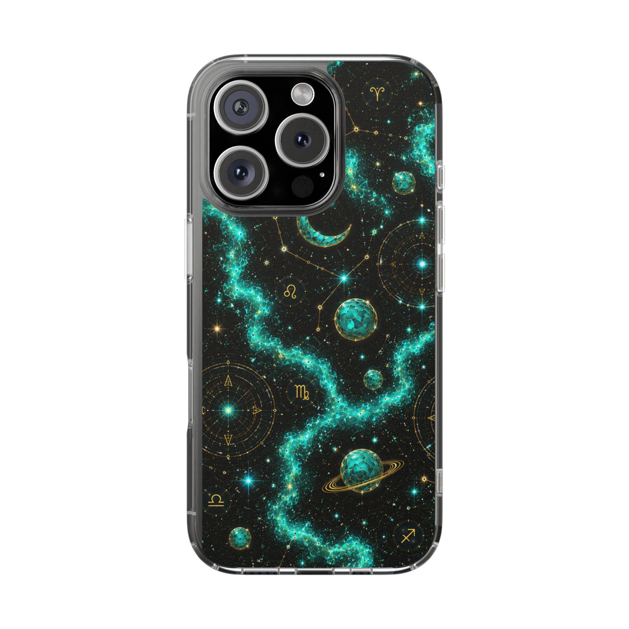 Pisces Aquamarine Birthstone Phone Case — Clear Magnetic Impact-Resistant