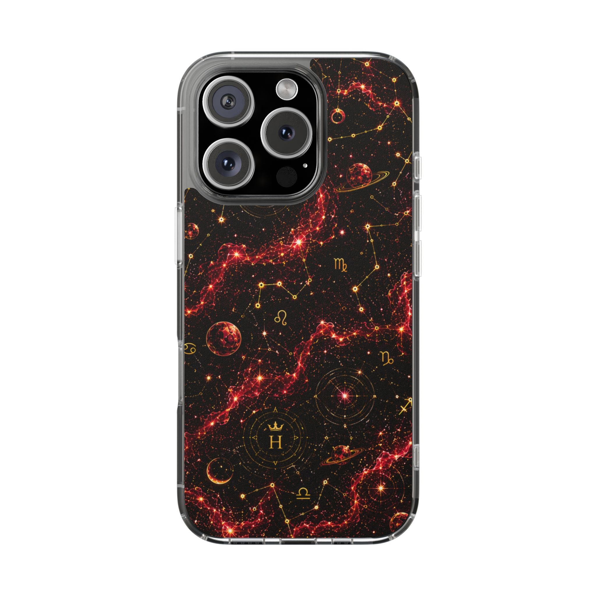 Capricorn Garnet Birthstone Phone Case — Clear Magnetic Impact-Resistant