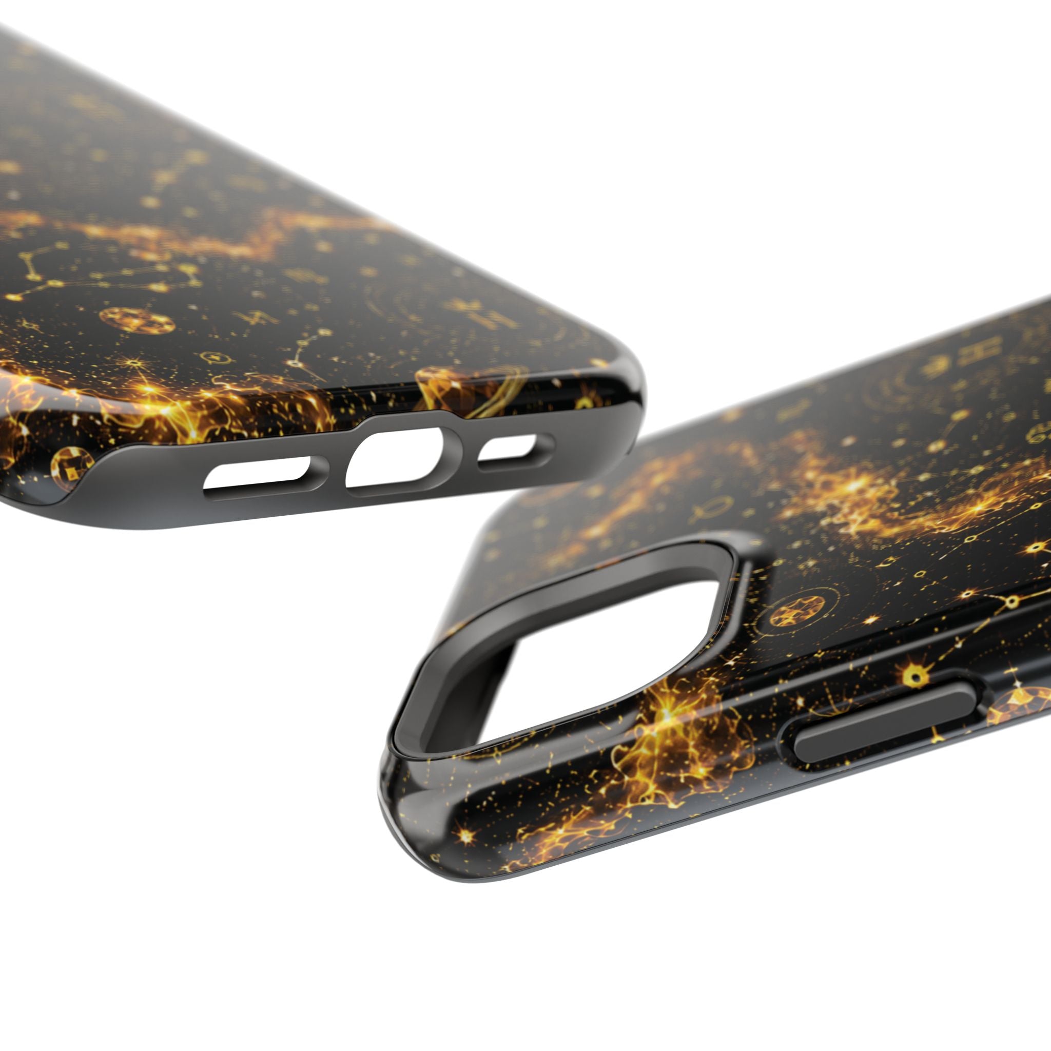 Galaxy Constellation Magnetic Phone Case — Gold Starfield Impact-Resistant
