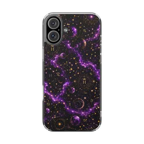 Aquarius Amethyst Birthstone Phone Case — Clear Magnetic Impact-Resistant