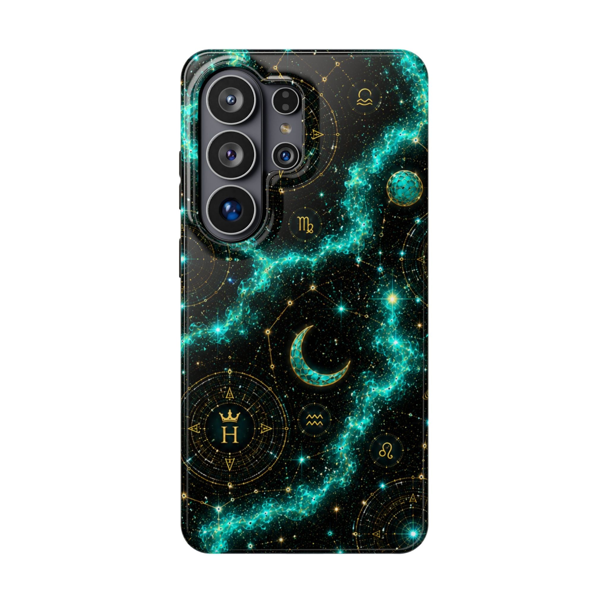 Pisces Aquamarine Birthstone Phone Case — Black Magnetic Impact-Resistant