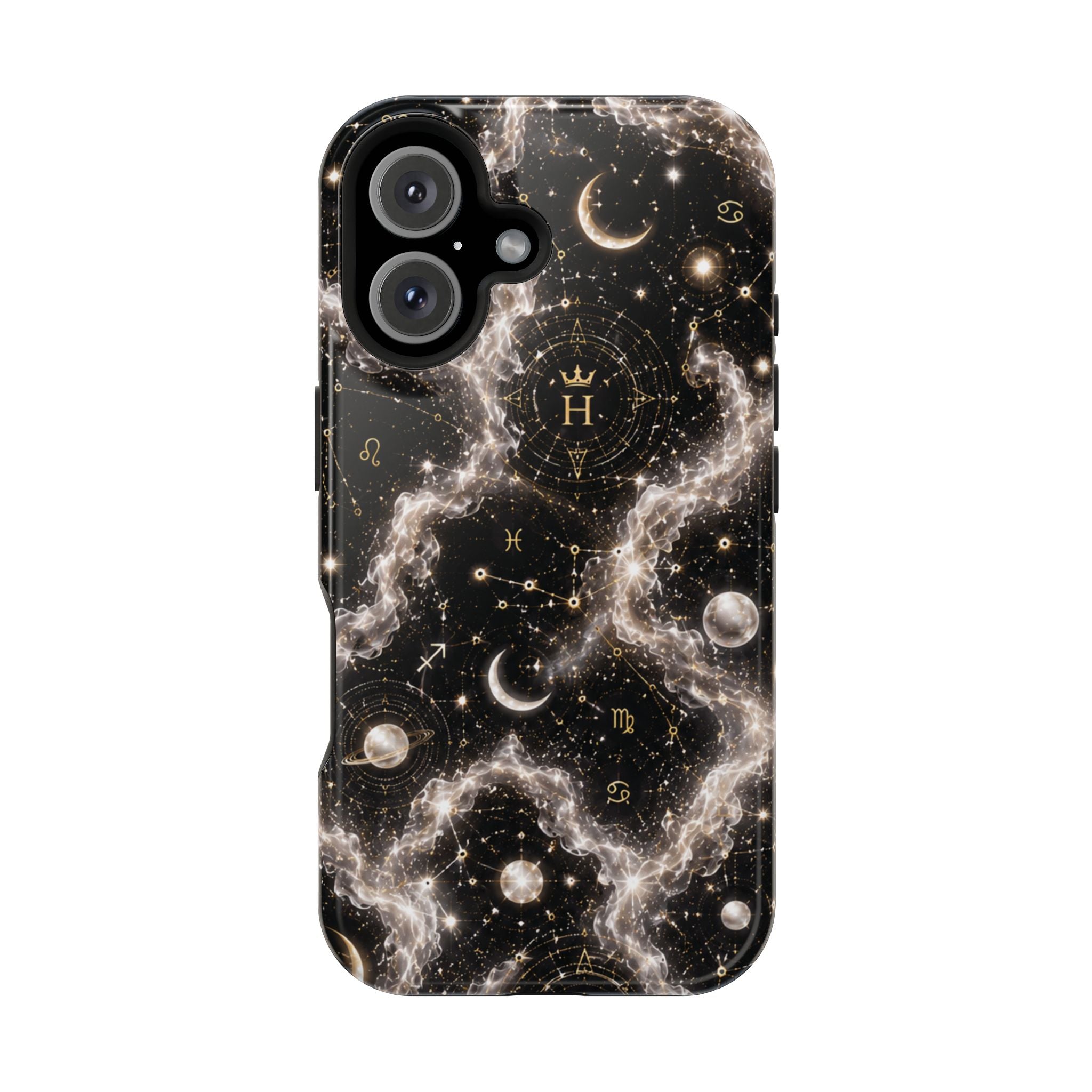 Gemini Pearl Birthstone Phone Case — Black Magnetic Impact-Resistant