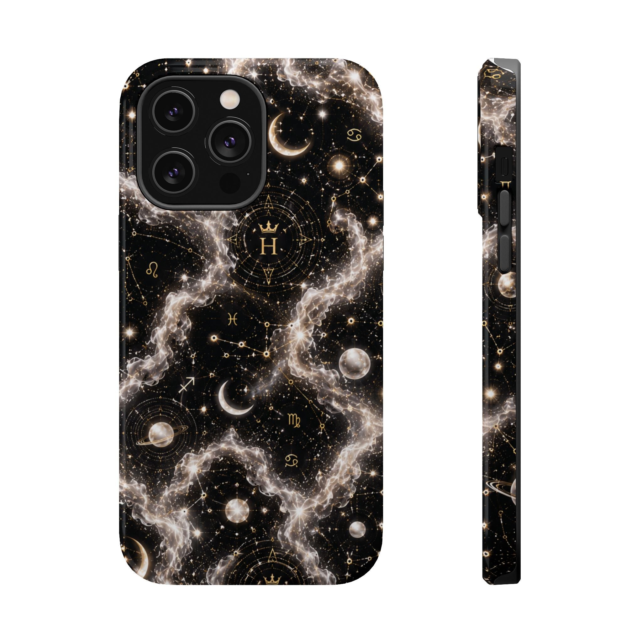 Gemini Pearl Birthstone Phone Case — Black Magnetic Impact-Resistant