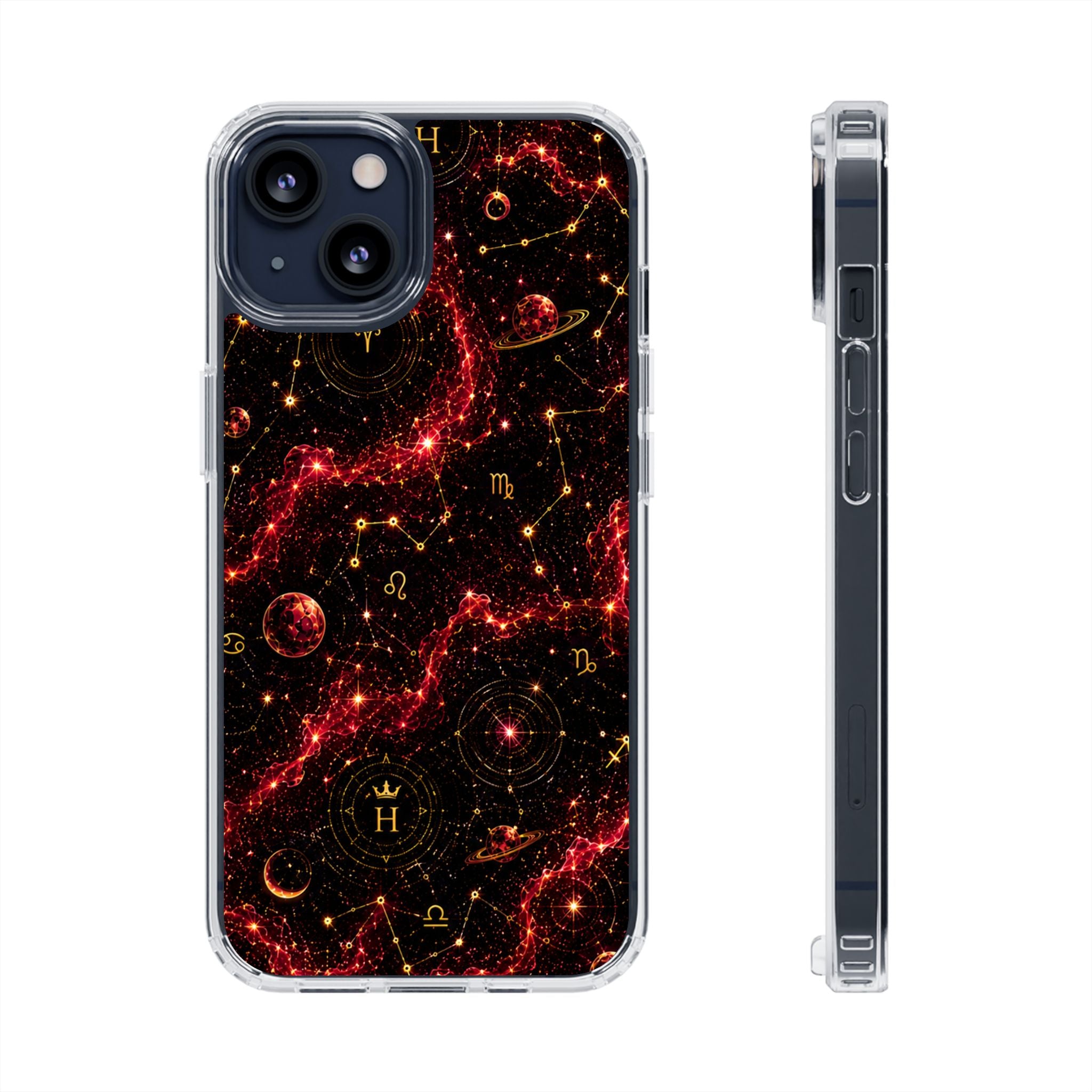 Capricorn Garnet Birthstone Phone Case — Clear Magnetic Impact-Resistant