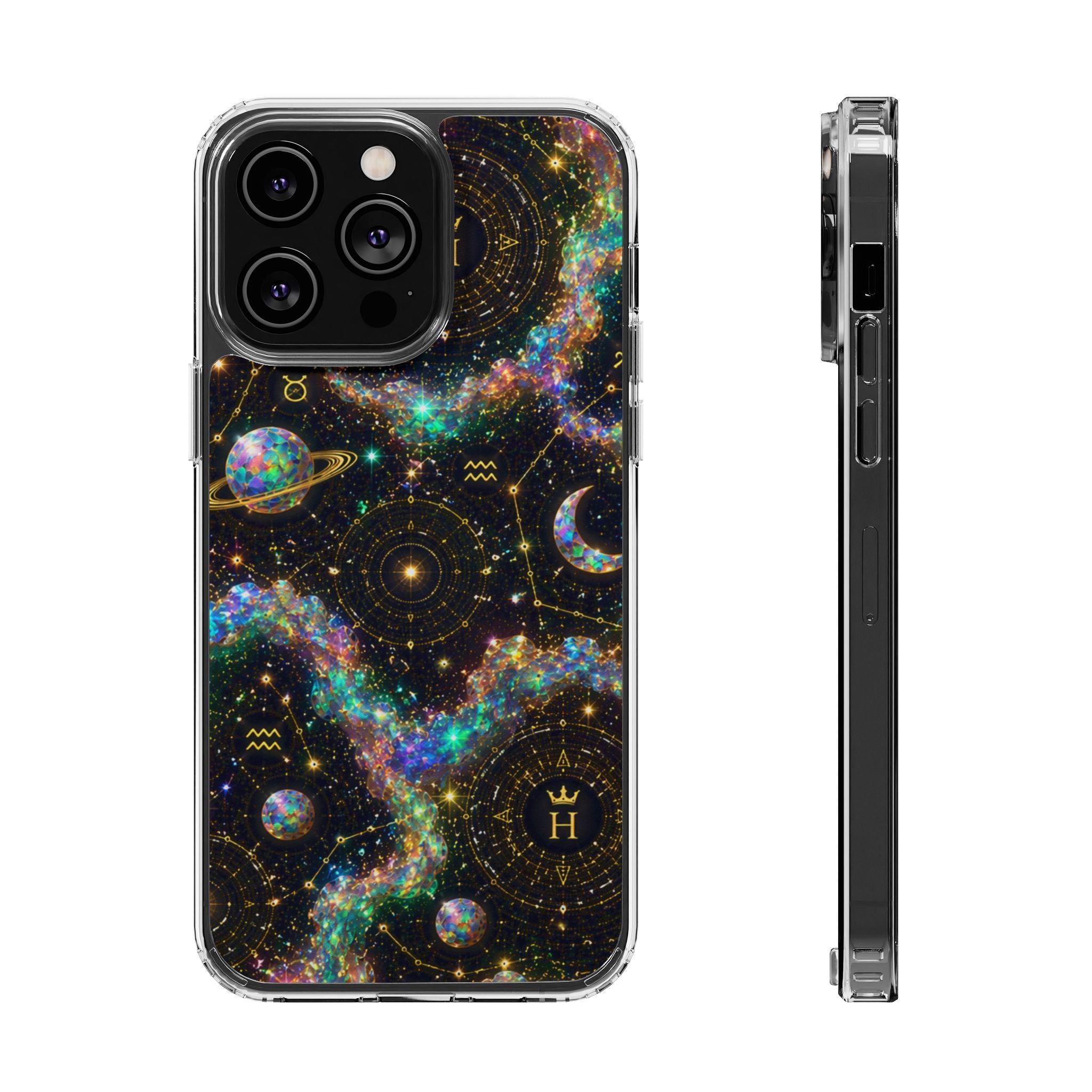Libra Opal Birthstone Phone Case — Clear Magnetic Impact-Resistant
