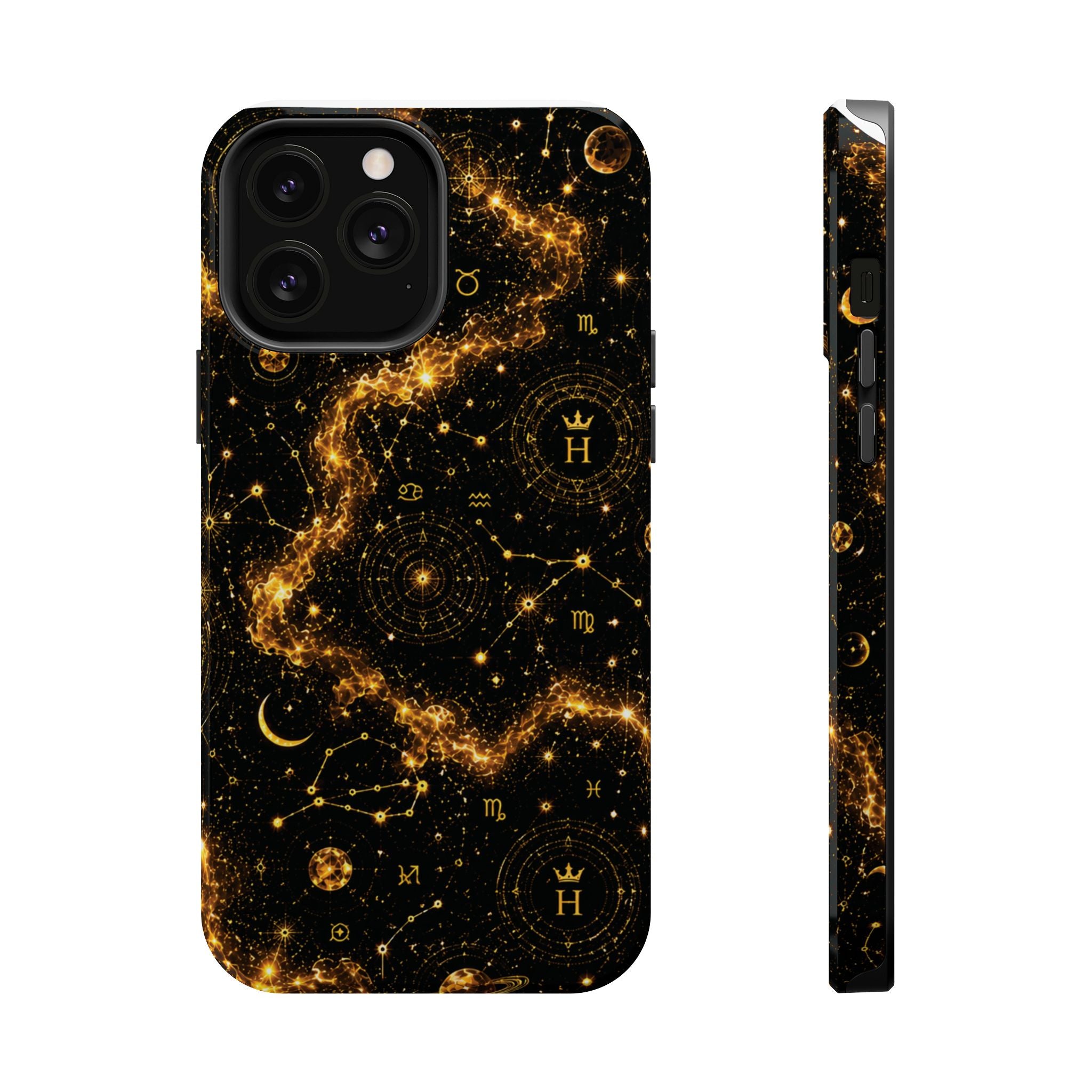 Scorpio Topaz Birthstone Phone Case — Black Magnetic Impact-Resistant