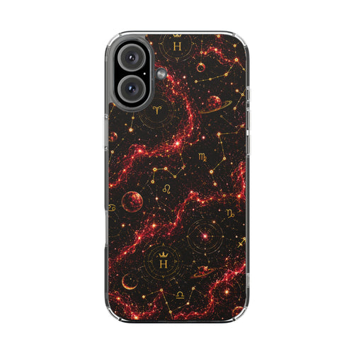 Capricorn Garnet Birthstone Phone Case — Clear Magnetic Impact-Resistant
