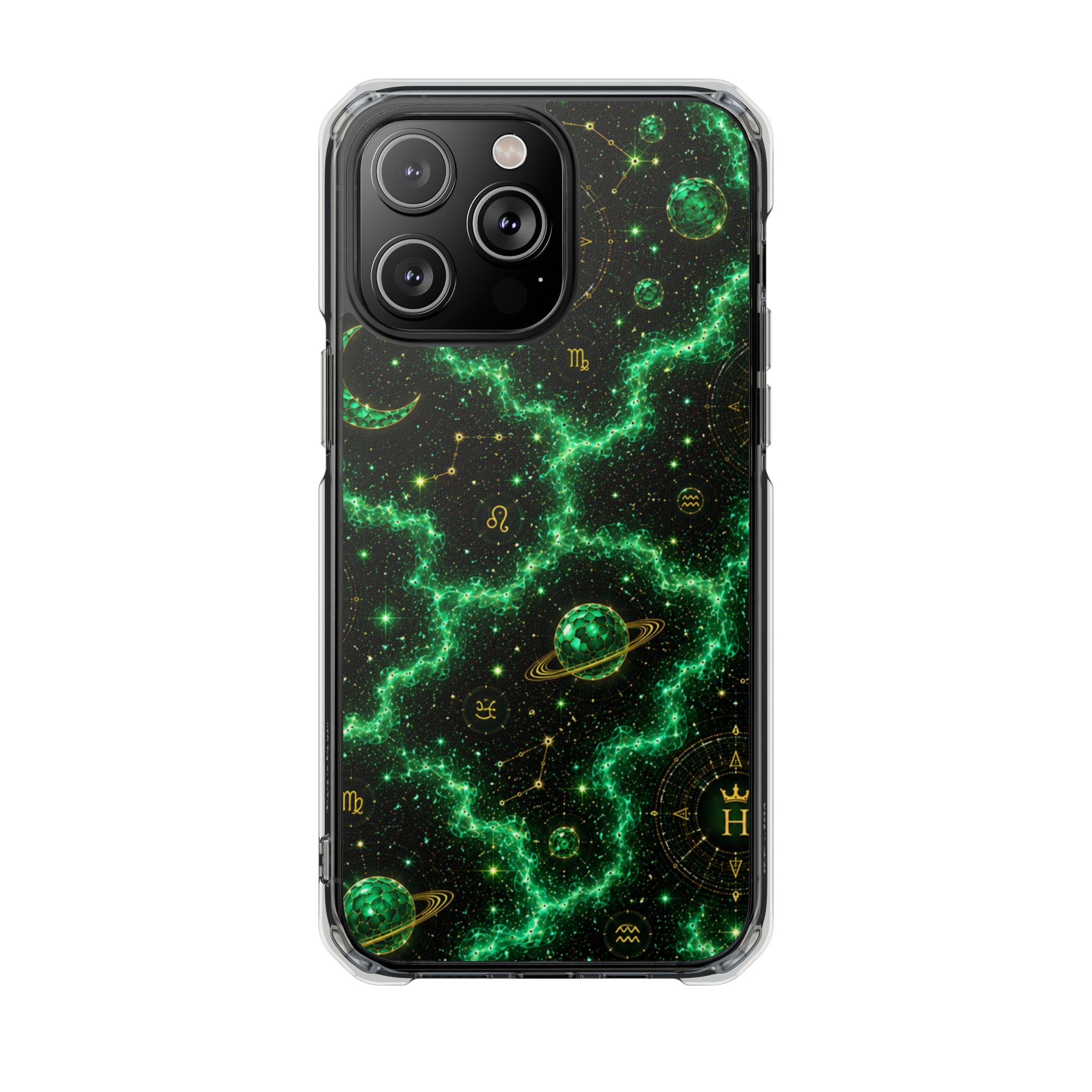 Taurus Emerald Birthstone Phone Case — Clear Magnetic Impact-Resistant