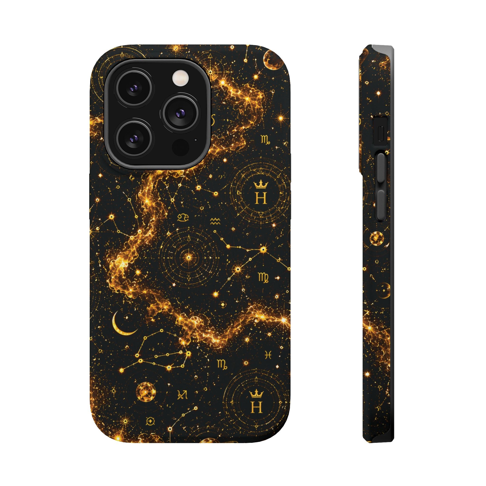 Scorpio Topaz Birthstone Phone Case — Black Magnetic Impact-Resistant