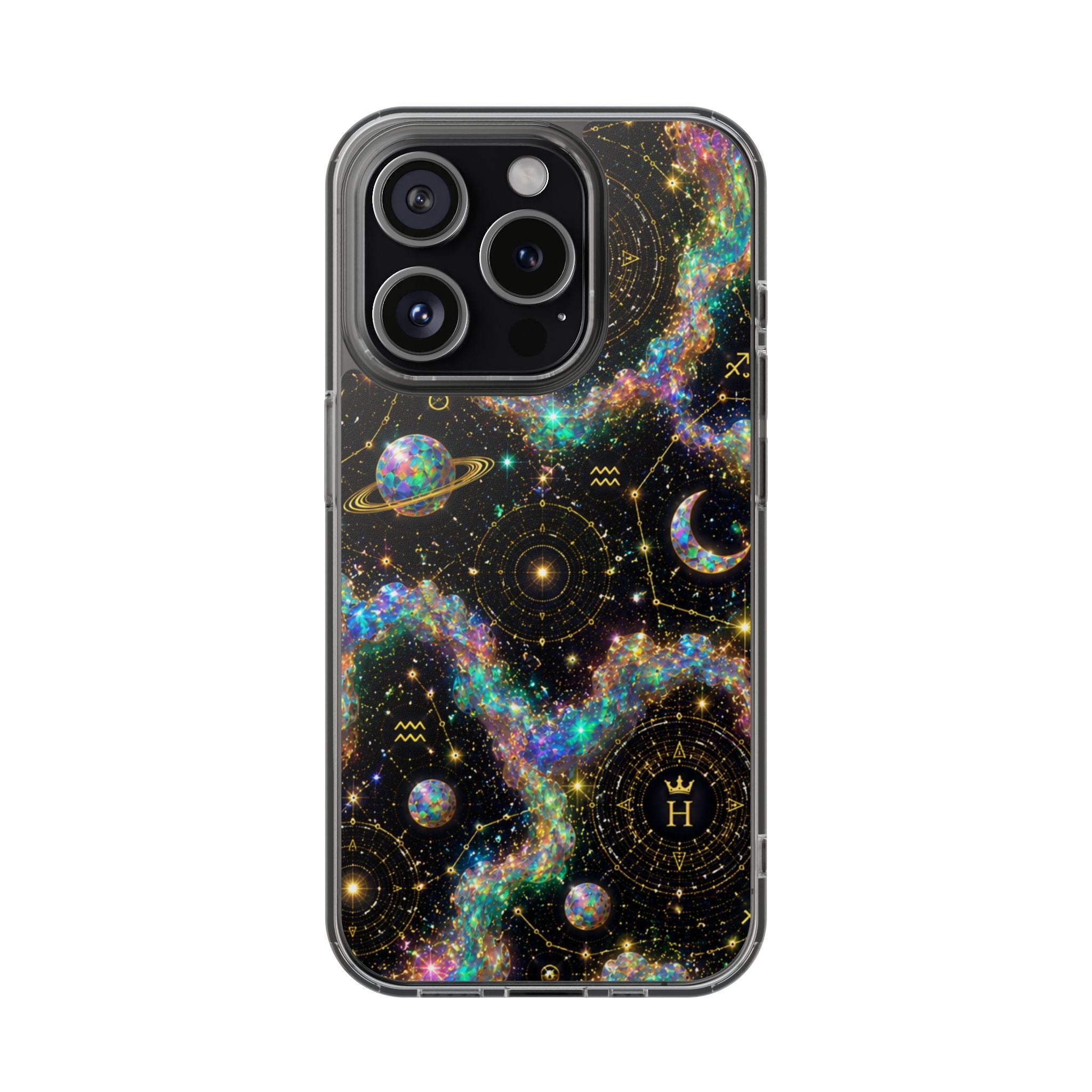 Libra Opal Birthstone Phone Case — Clear Magnetic Impact-Resistant