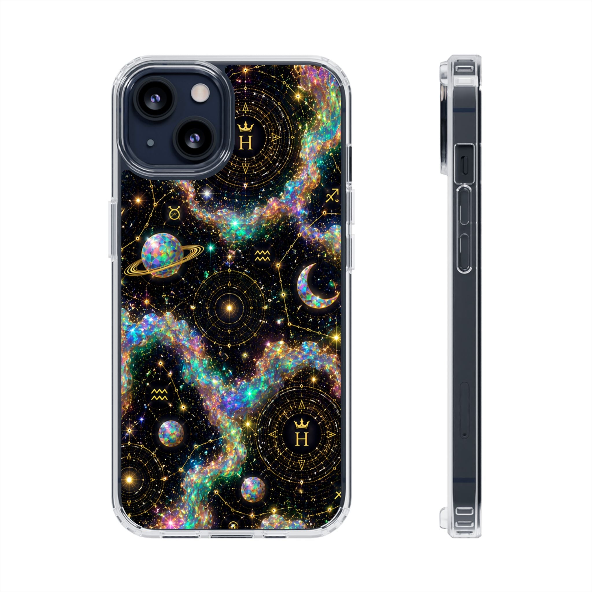 Libra Opal Birthstone Phone Case — Clear Magnetic Impact-Resistant
