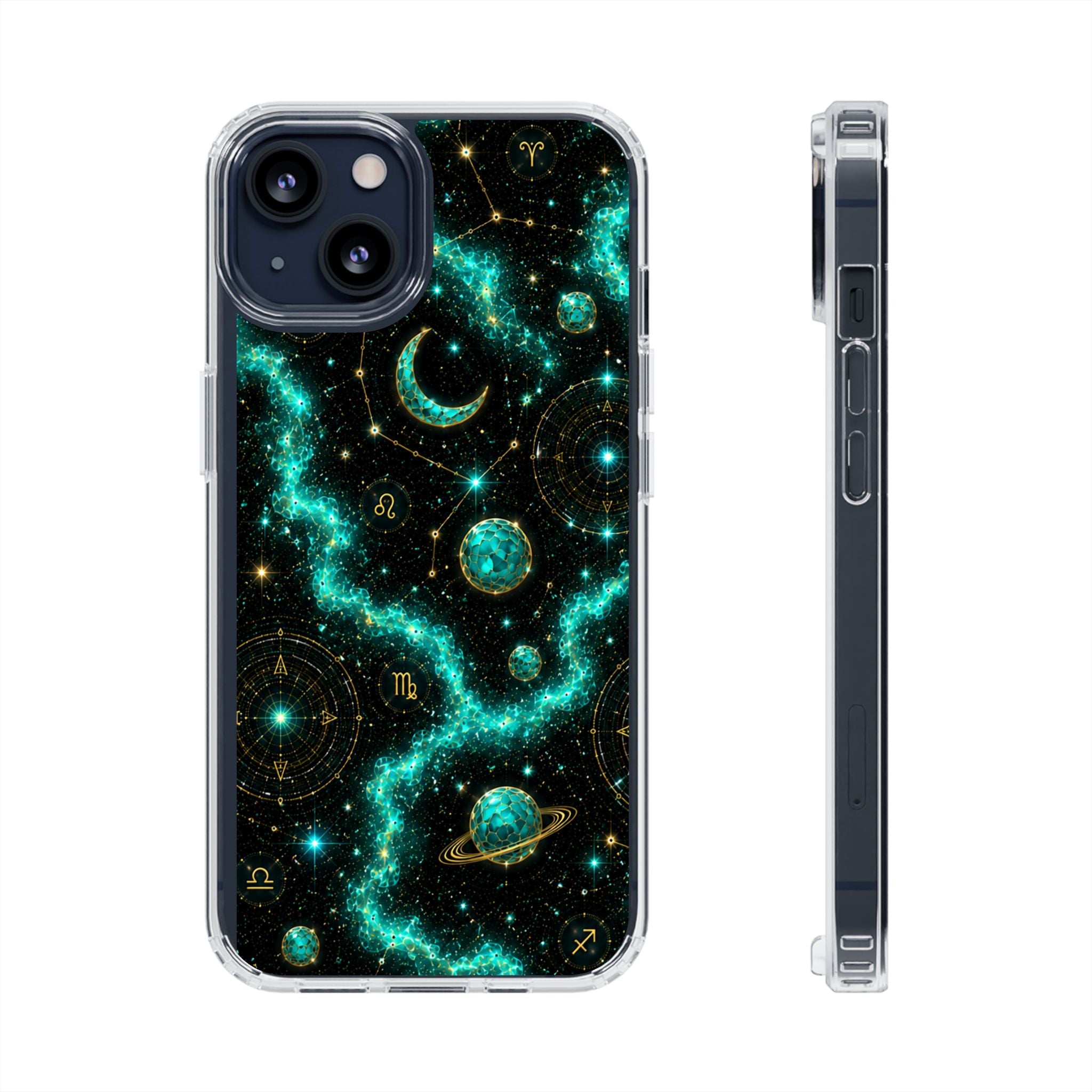 Pisces Aquamarine Birthstone Phone Case — Clear Magnetic Impact-Resistant