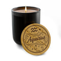 Aquarius Engraved Soy Candle – 14 oz Scented Zodiac Candle | Humdinger