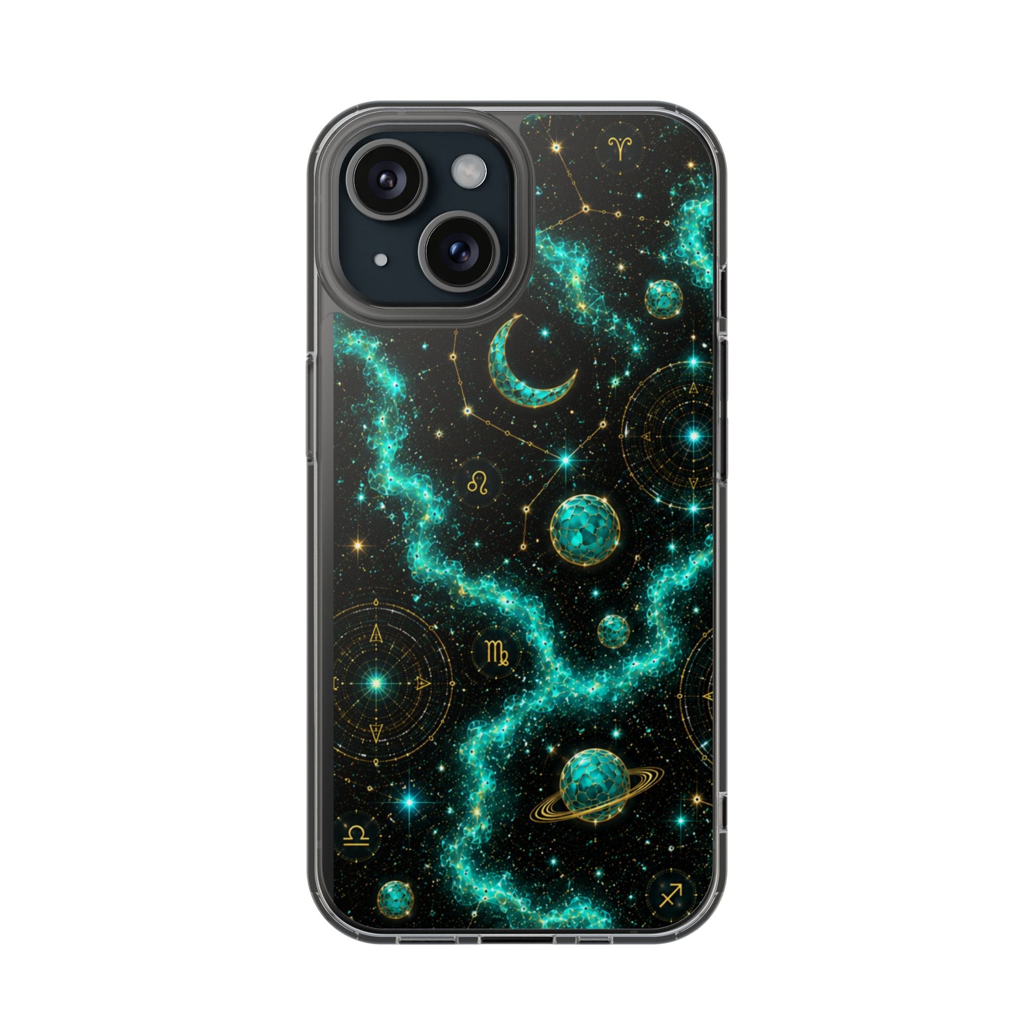Pisces Aquamarine Birthstone Phone Case — Clear Magnetic Impact-Resistant