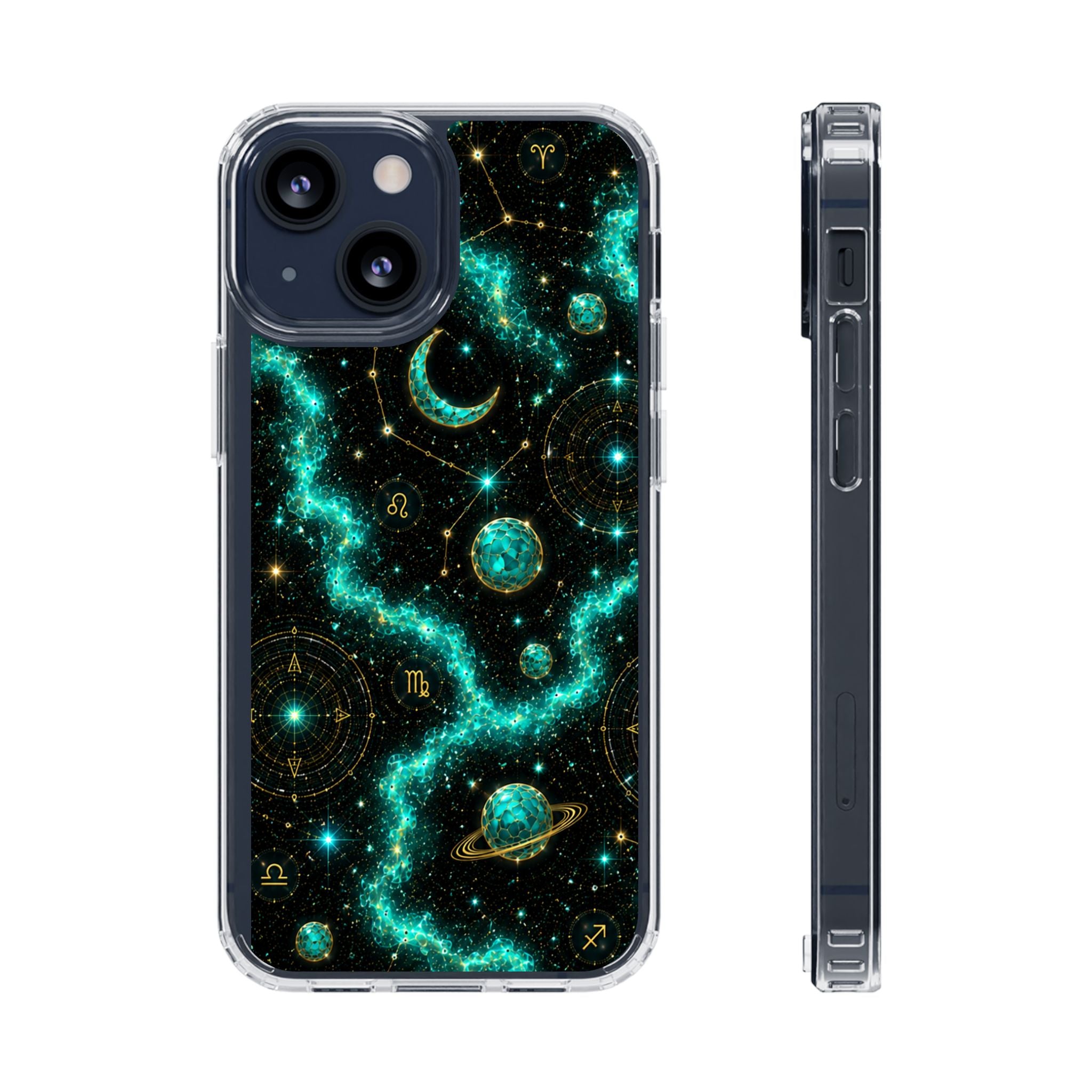 Pisces Aquamarine Birthstone Phone Case — Clear Magnetic Impact-Resistant