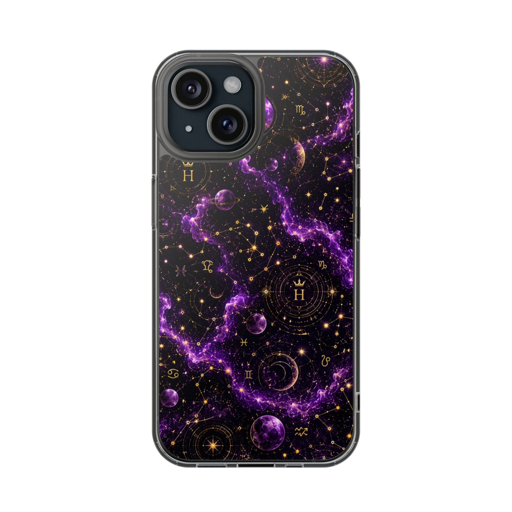 Aquarius Amethyst Birthstone Phone Case — Clear Magnetic Impact-Resistant