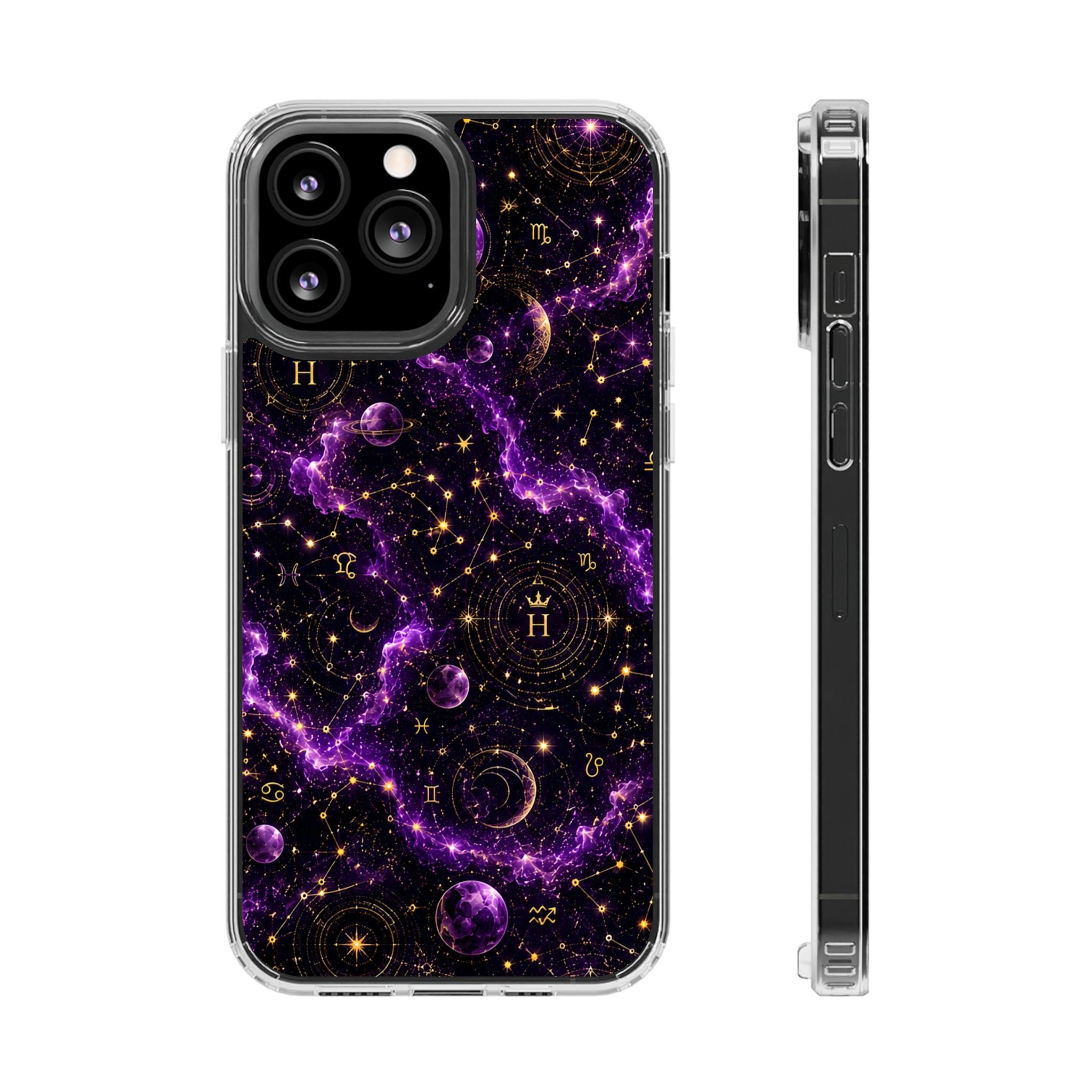 Aquarius Amethyst Birthstone Phone Case — Clear Magnetic Impact-Resistant