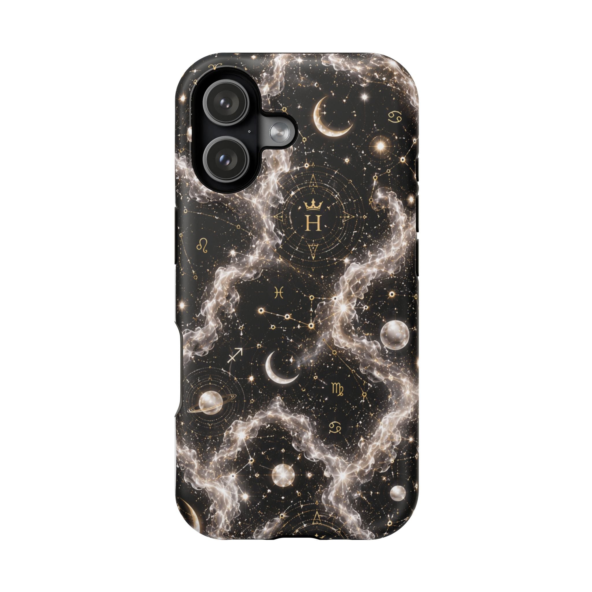 Gemini Pearl Birthstone Phone Case — Black Magnetic Impact-Resistant