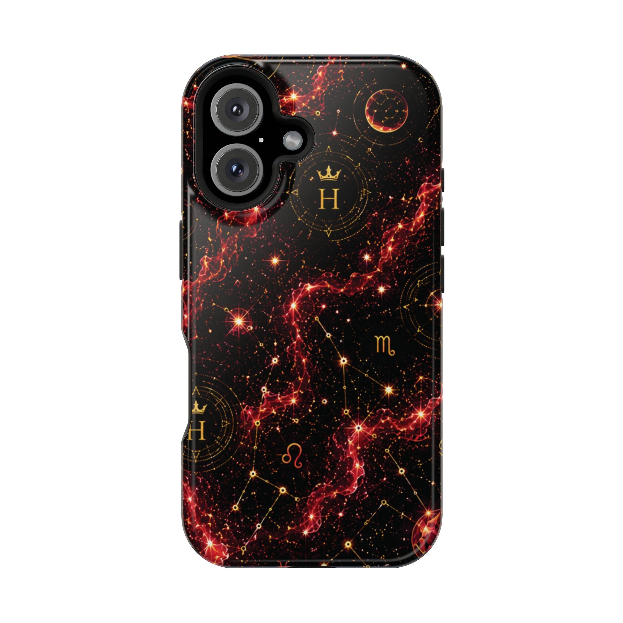 Capricorn Garnet Birthstone Phone Case — Black Magnetic Impact-Resistant