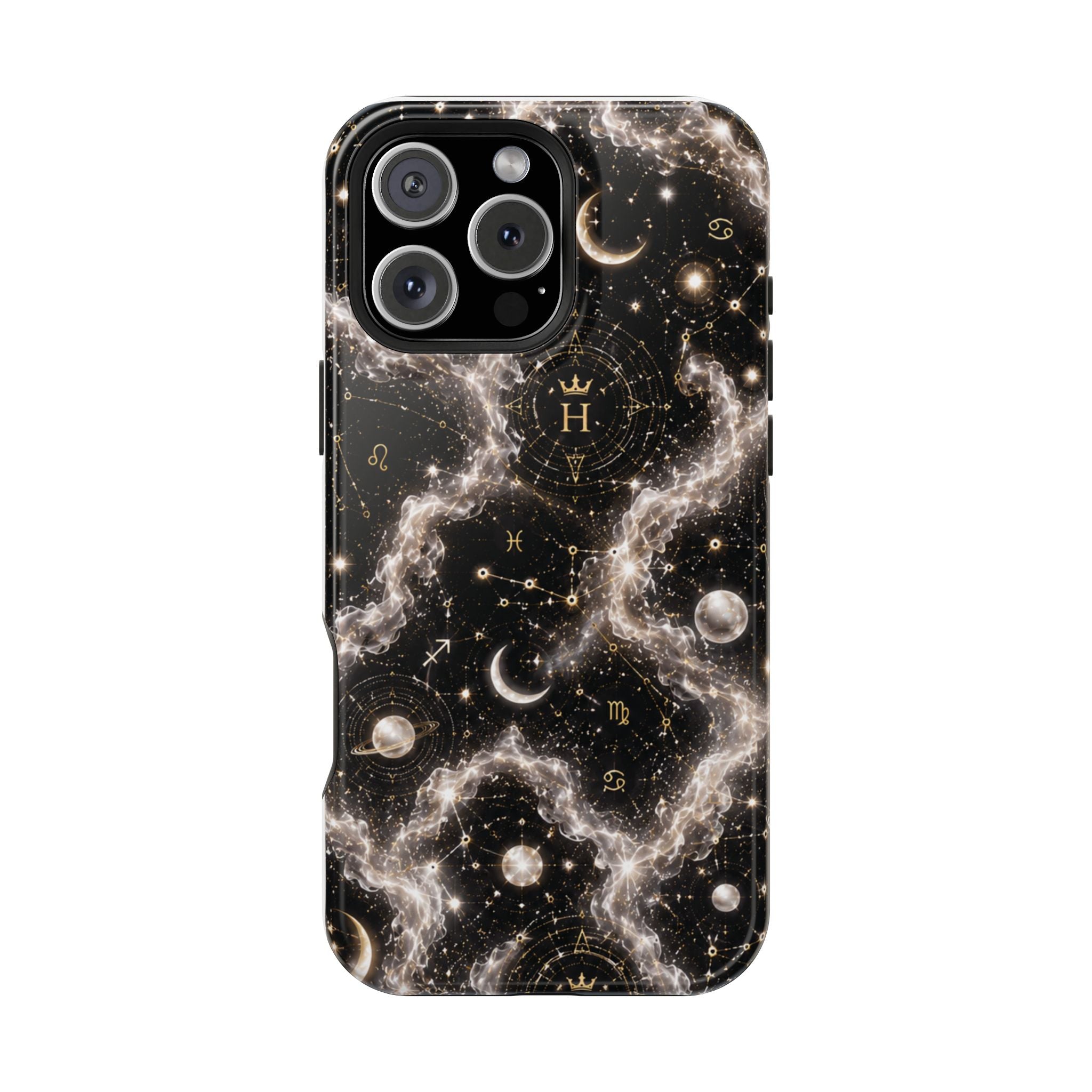 Gemini Pearl Birthstone Phone Case — Black Magnetic Impact-Resistant