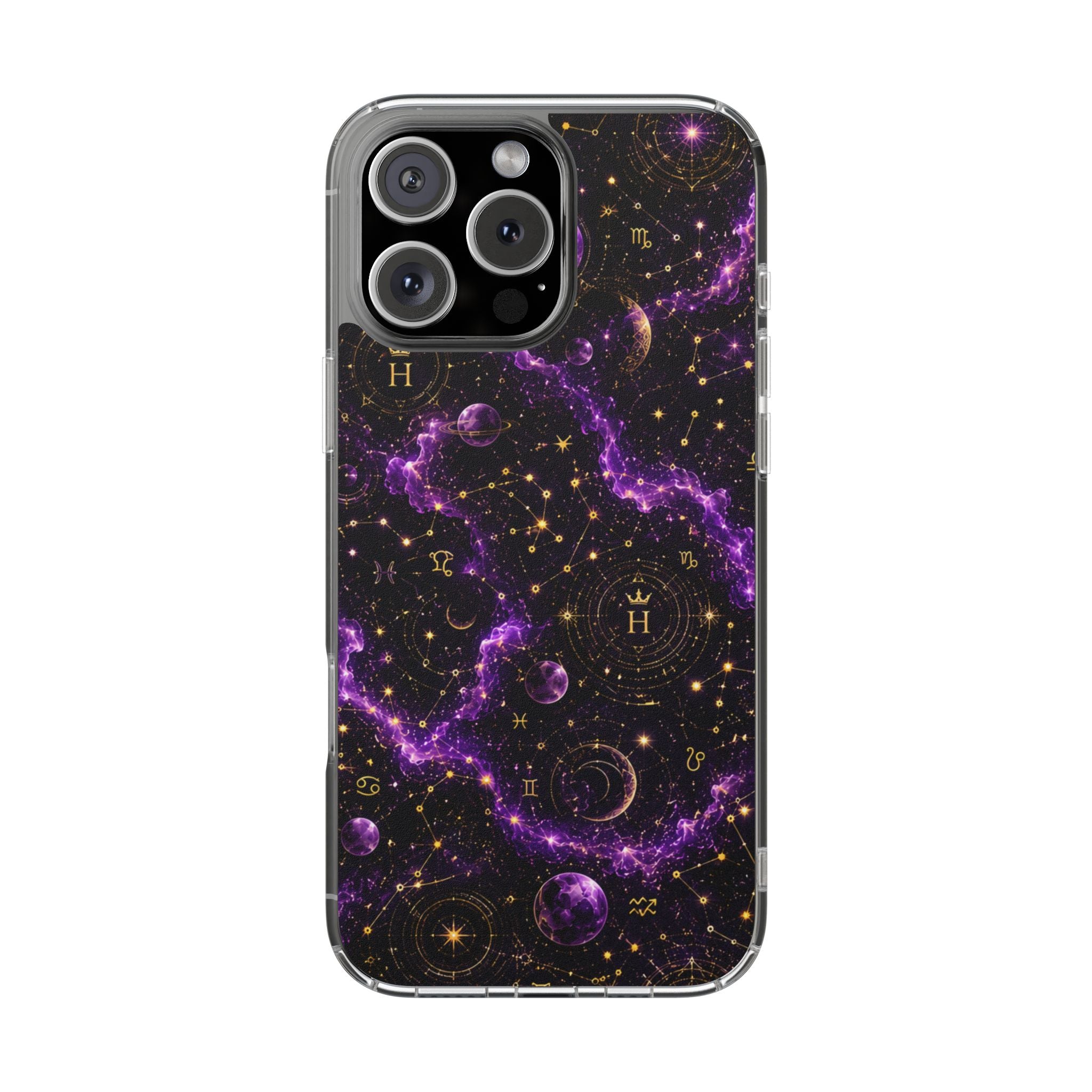 Aquarius Amethyst Birthstone Phone Case — Clear Magnetic Impact-Resistant