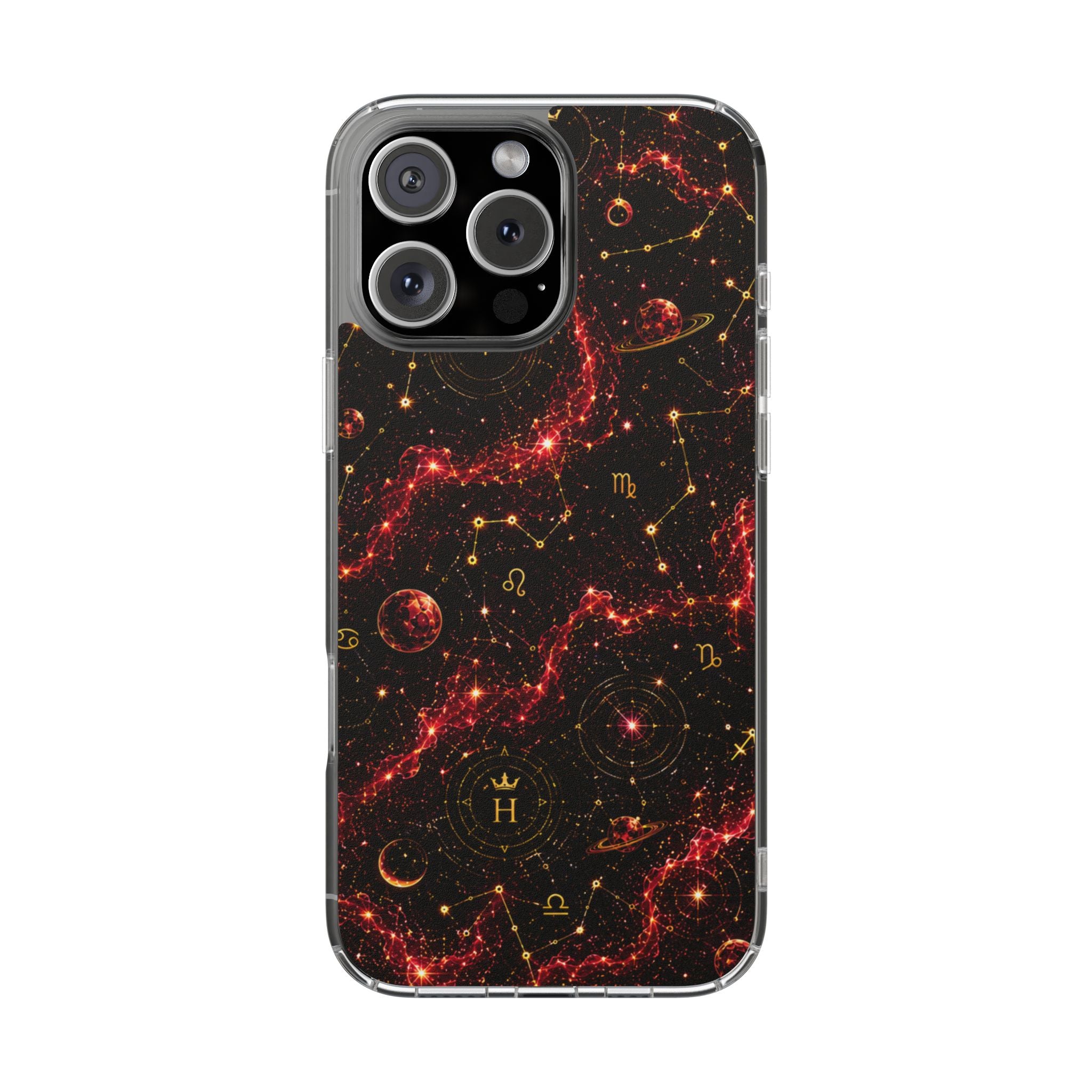 Capricorn Garnet Birthstone Phone Case — Clear Magnetic Impact-Resistant