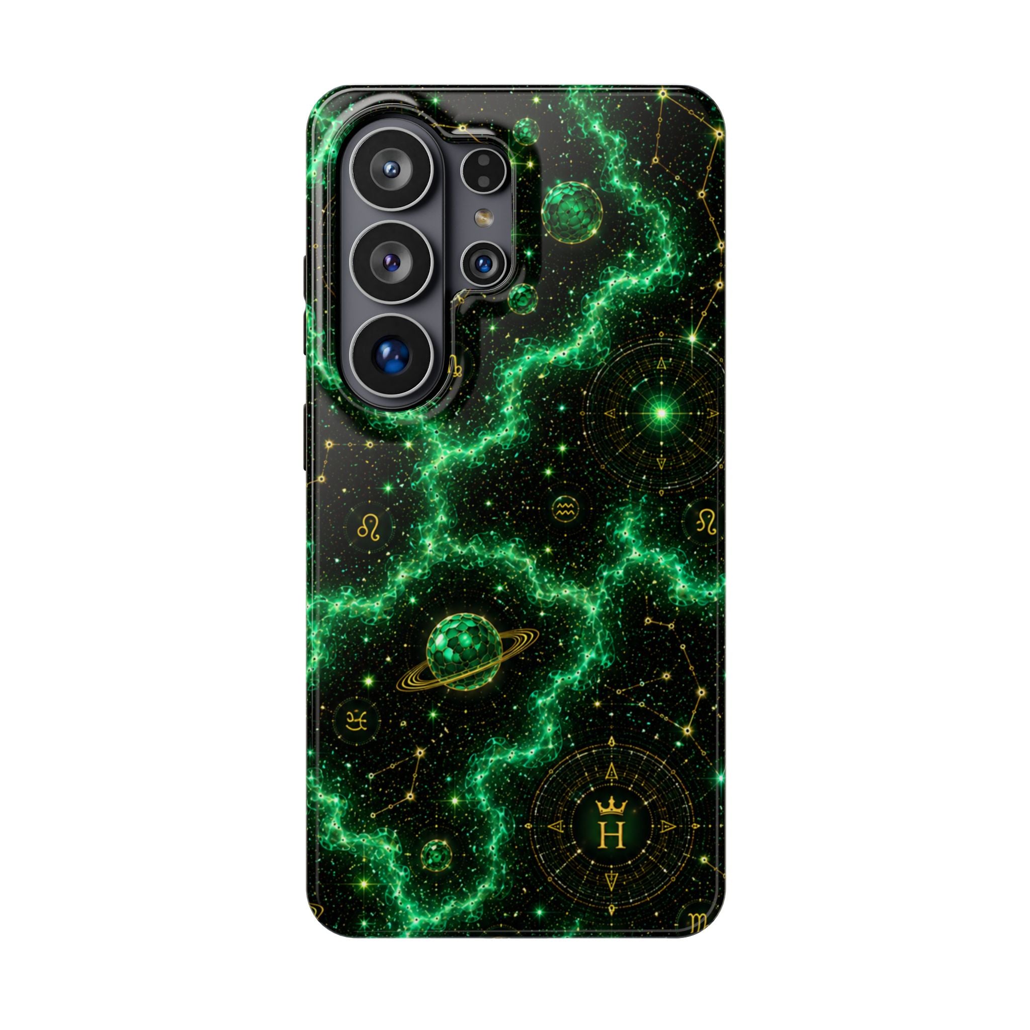 Taurus Emerald Birthstone Phone Case — Black Magnetic Impact-Resistant