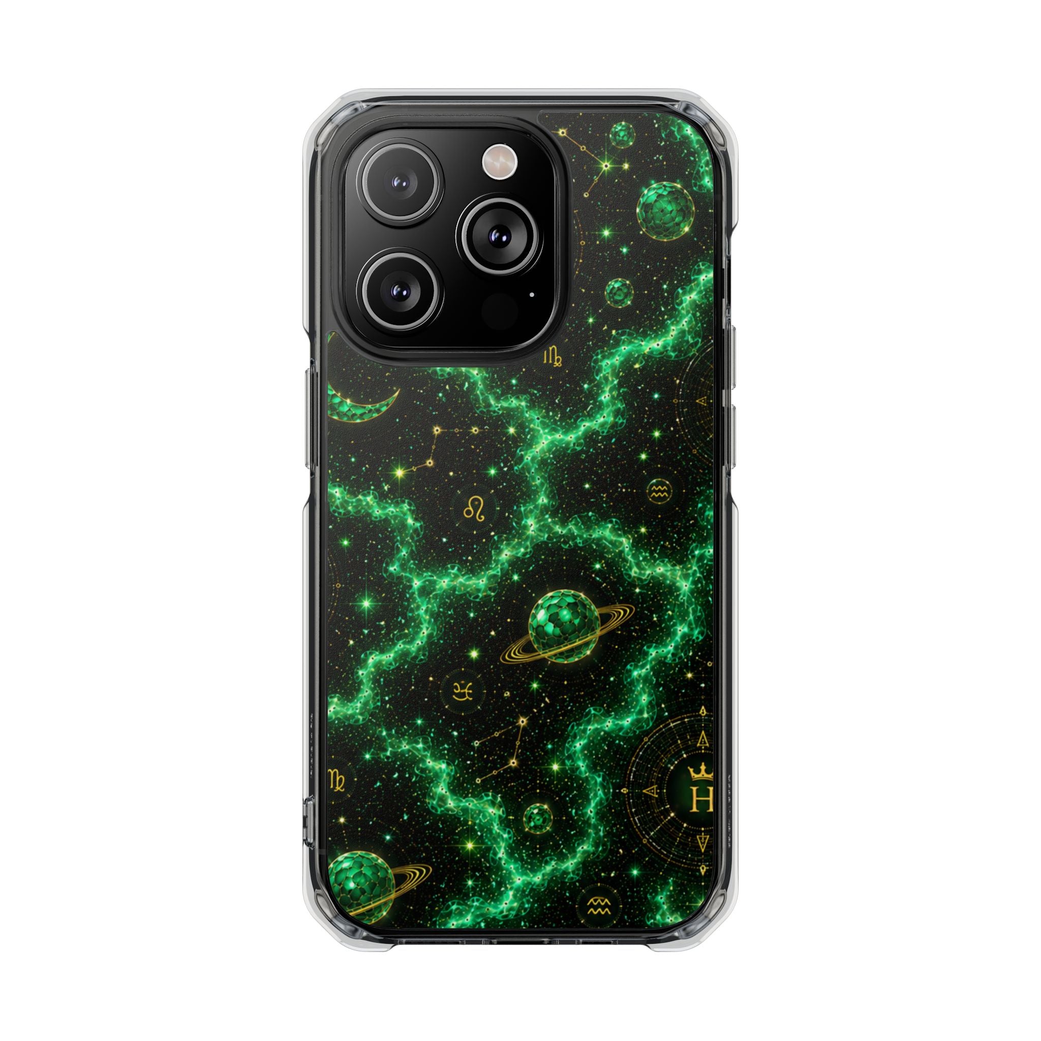 Taurus Emerald Birthstone Phone Case — Clear Magnetic Impact-Resistant