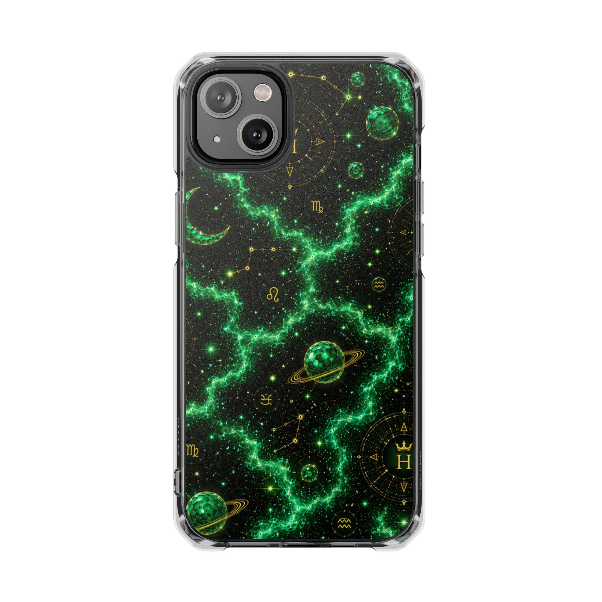 Taurus Emerald Birthstone Phone Case — Clear Magnetic Impact-Resistant