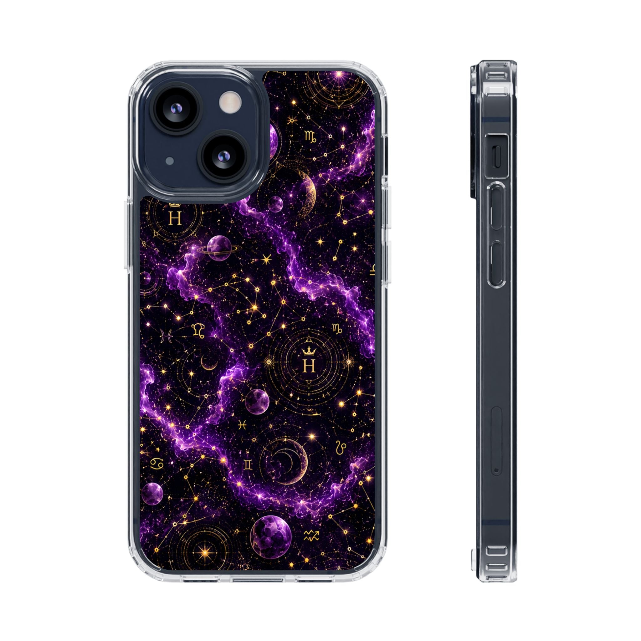 Aquarius Amethyst Birthstone Phone Case — Clear Magnetic Impact-Resistant