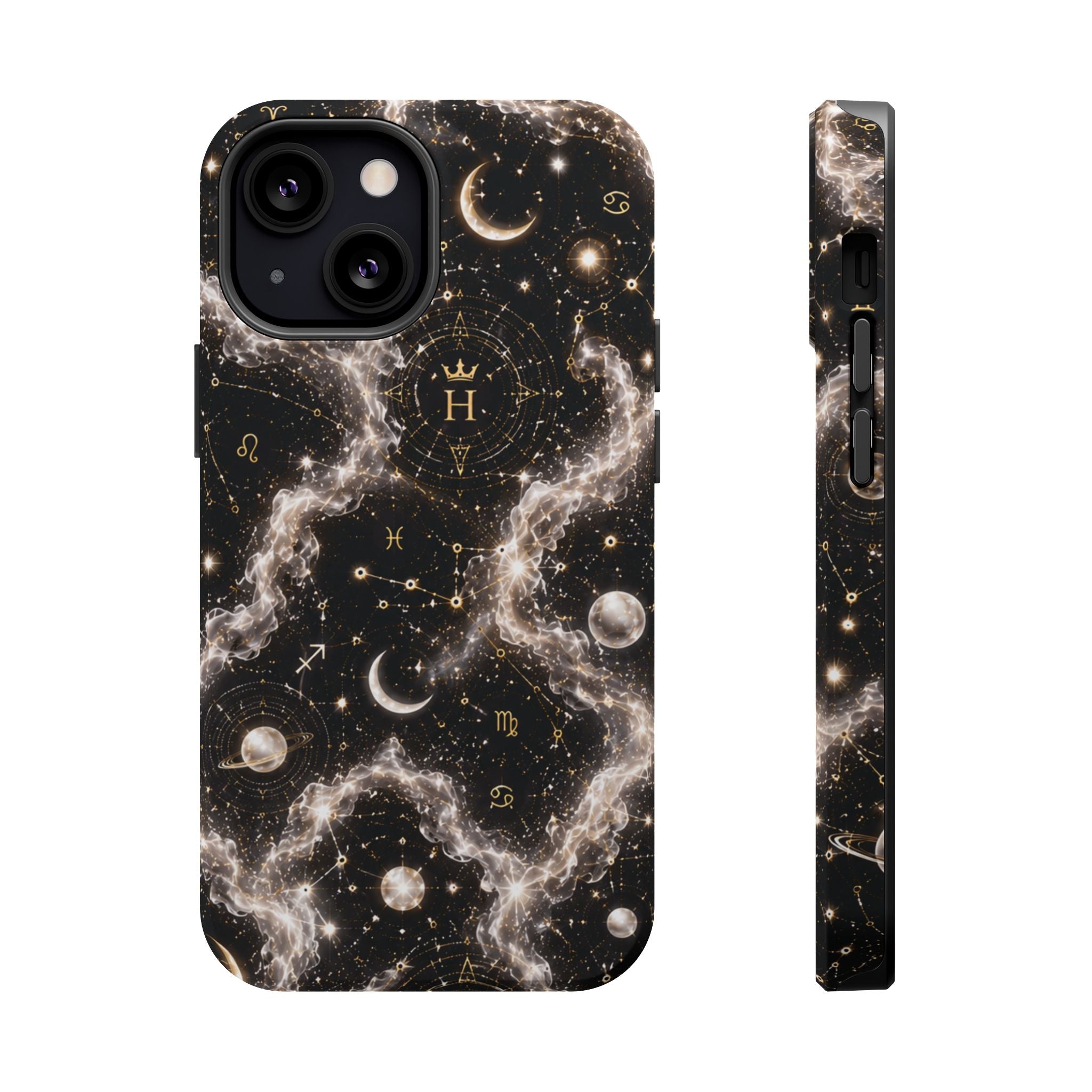 Gemini Pearl Birthstone Phone Case — Black Magnetic Impact-Resistant