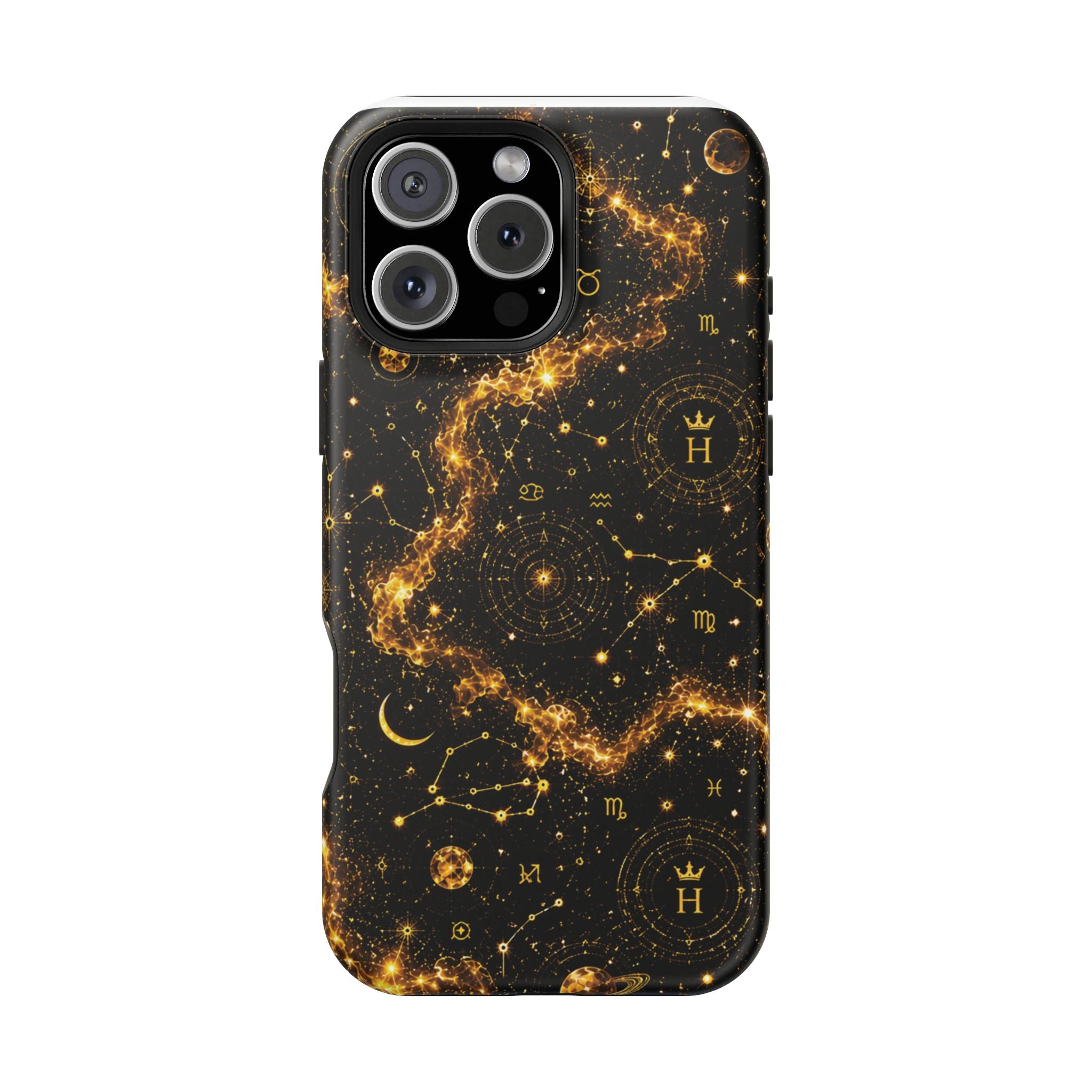 Scorpio Topaz Birthstone Phone Case — Black Magnetic Impact-Resistant
