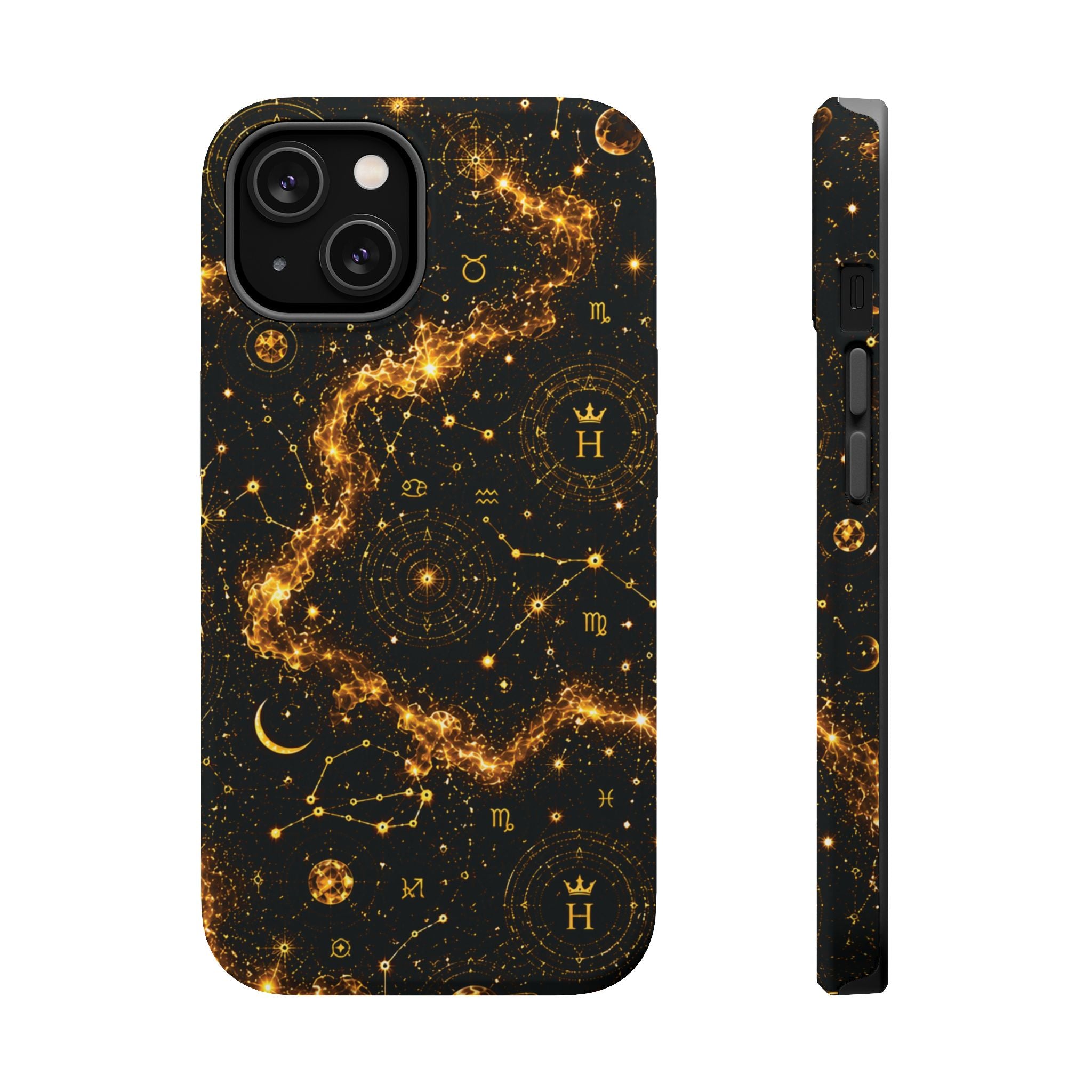 Scorpio Topaz Birthstone Phone Case — Black Magnetic Impact-Resistant