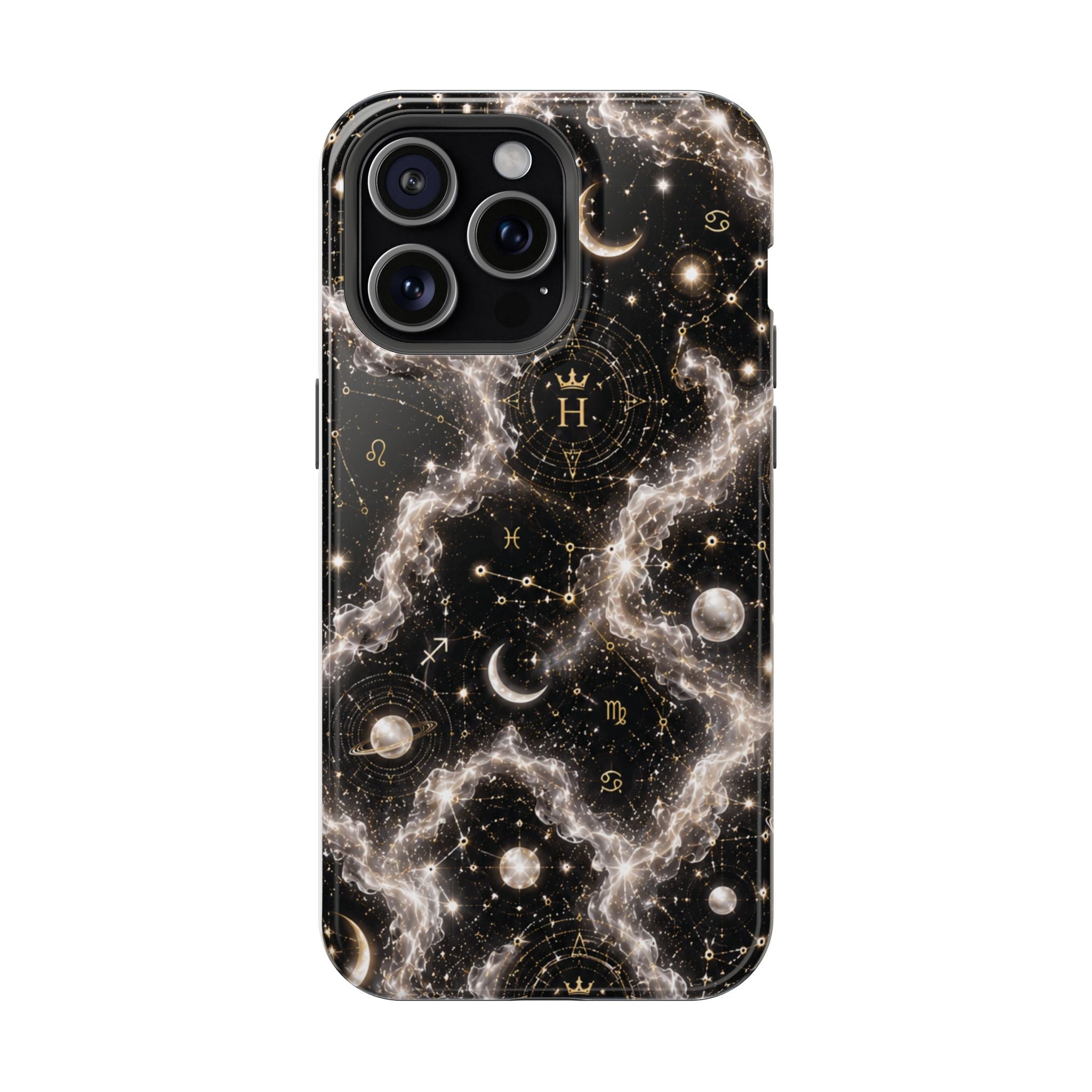 Gemini Pearl Birthstone Phone Case — Black Magnetic Impact-Resistant
