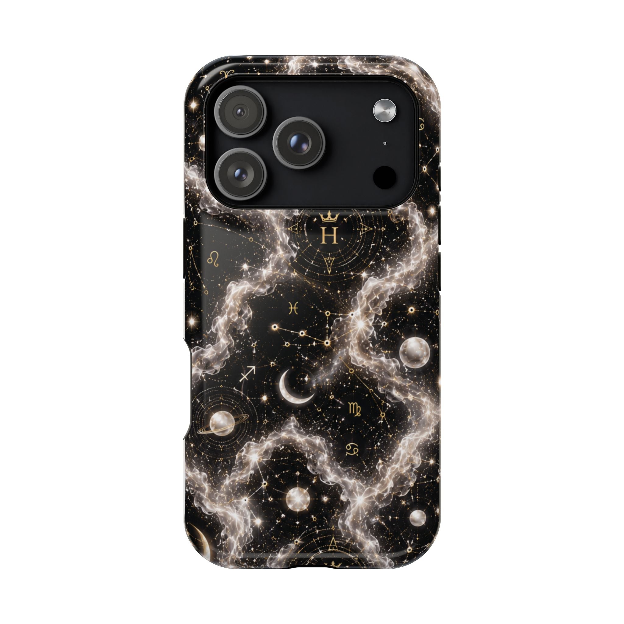 Gemini Pearl Birthstone Phone Case — Black Magnetic Impact-Resistant