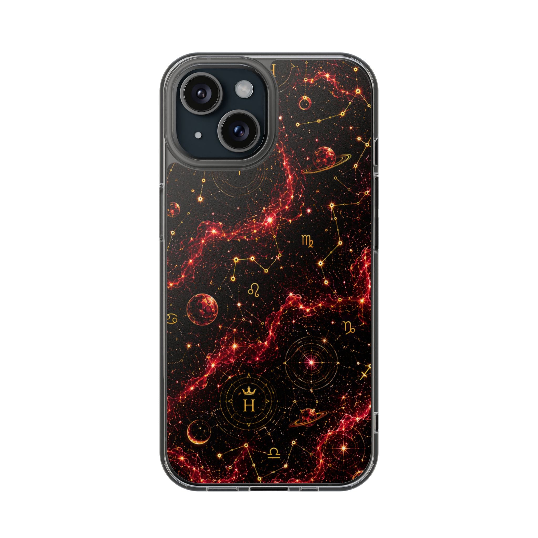Capricorn Garnet Birthstone Phone Case — Clear Magnetic Impact-Resistant