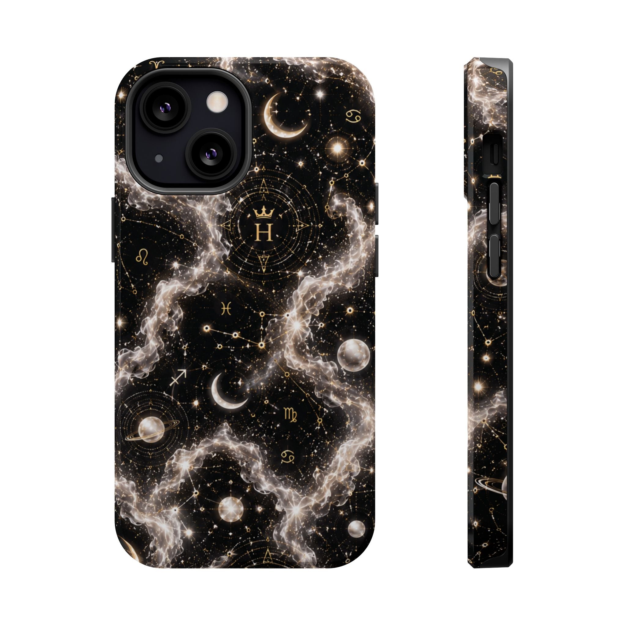 Gemini Pearl Birthstone Phone Case — Black Magnetic Impact-Resistant