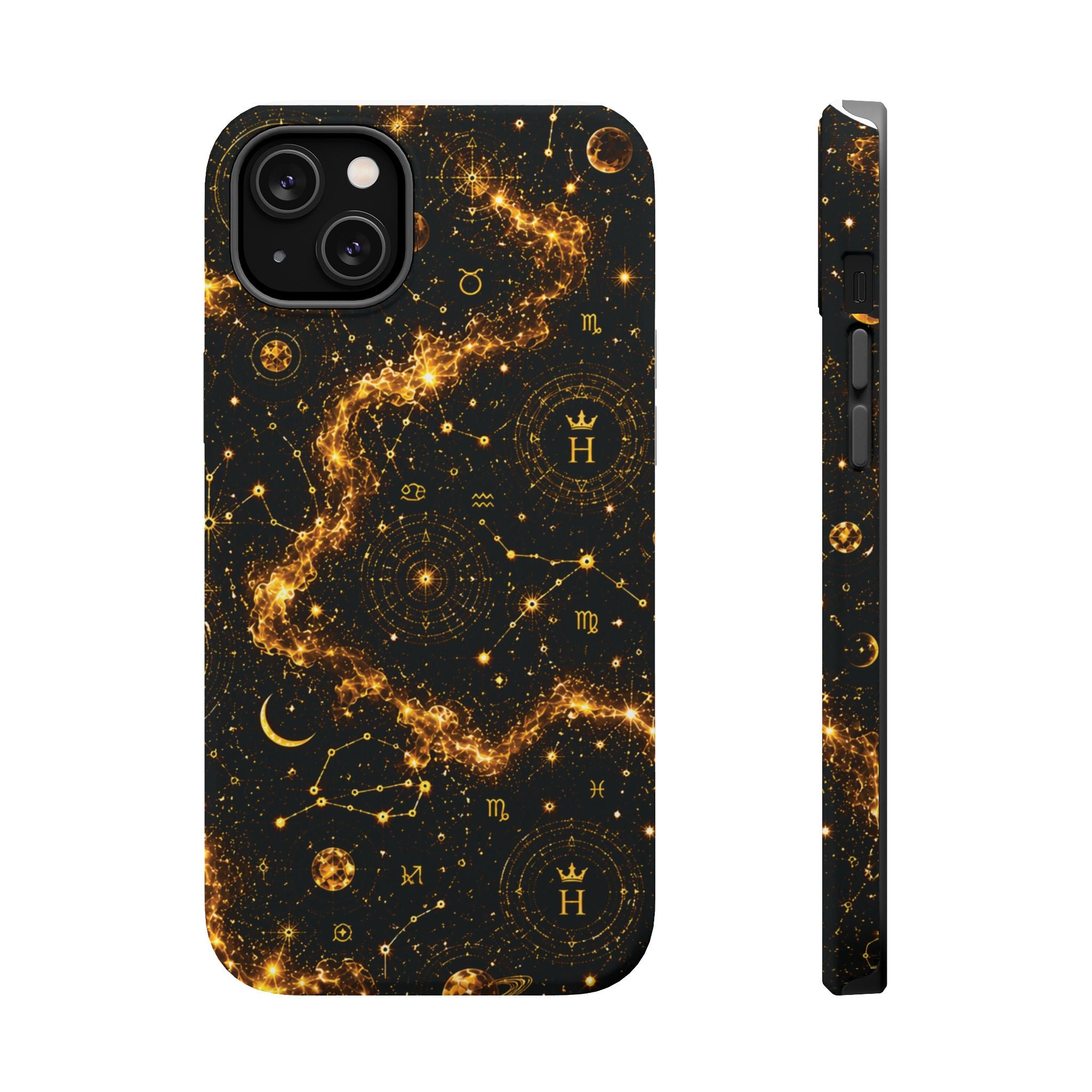 Scorpio Topaz Birthstone Phone Case — Black Magnetic Impact-Resistant
