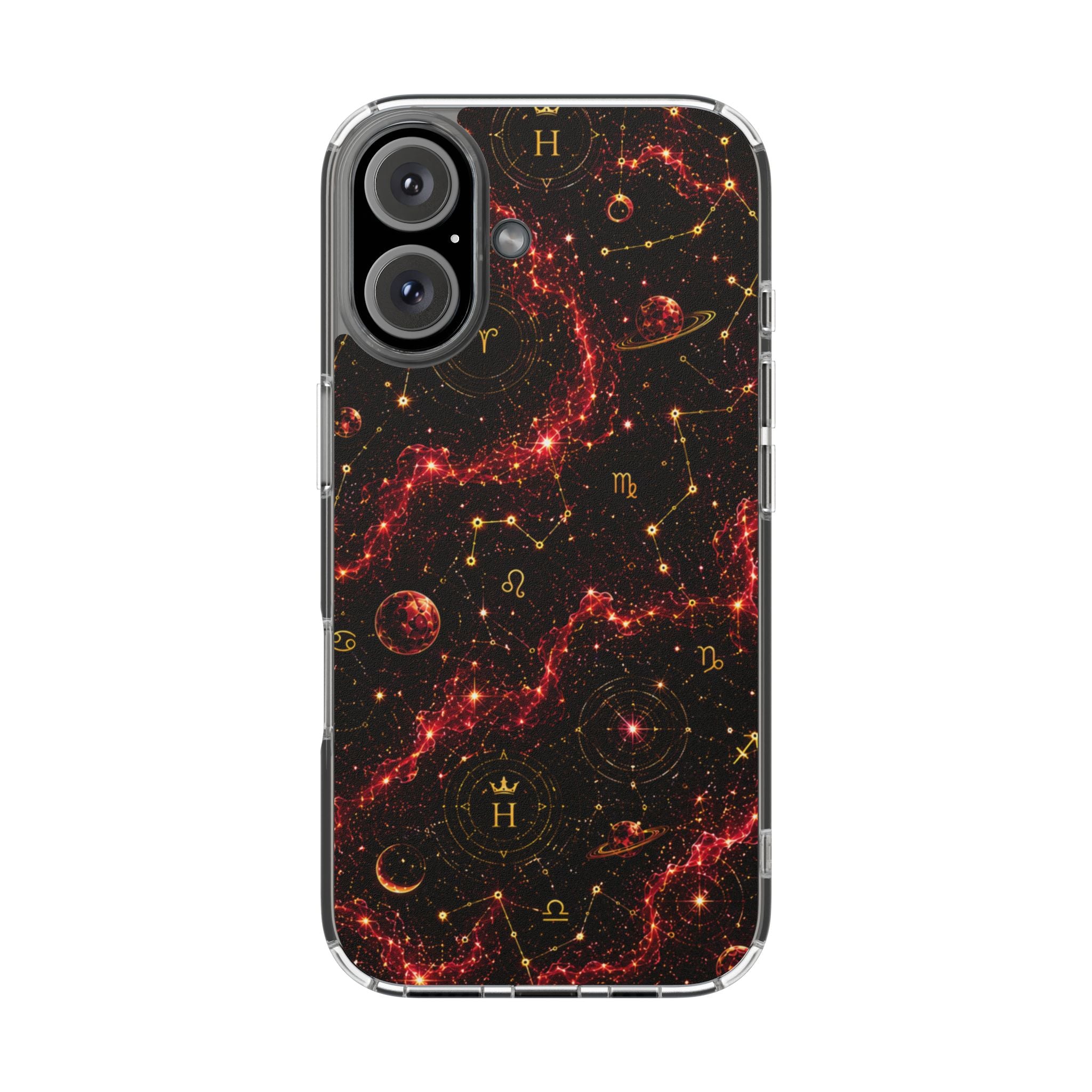 Capricorn Garnet Birthstone Phone Case — Clear Magnetic Impact-Resistant