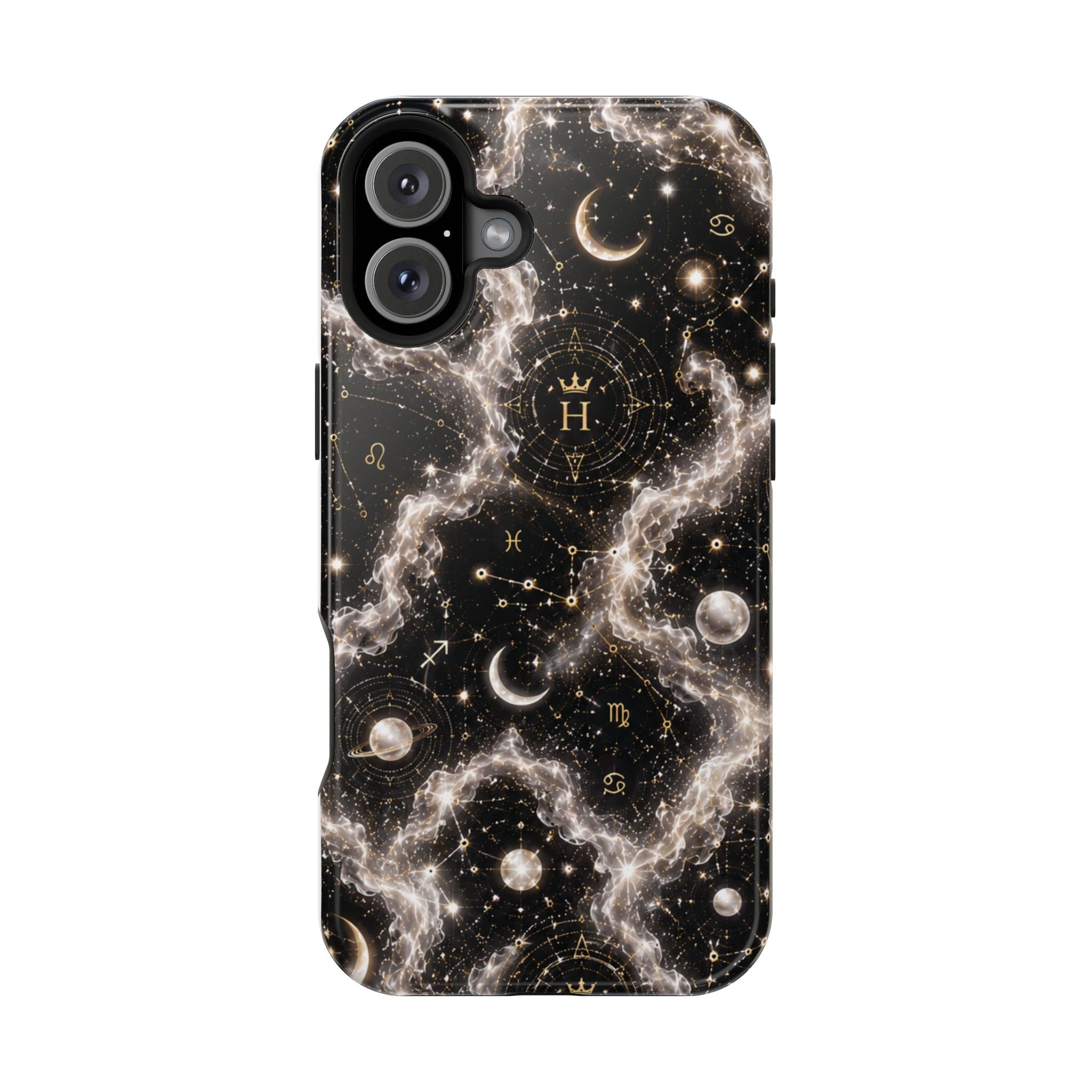 Gemini Pearl Birthstone Phone Case — Black Magnetic Impact-Resistant