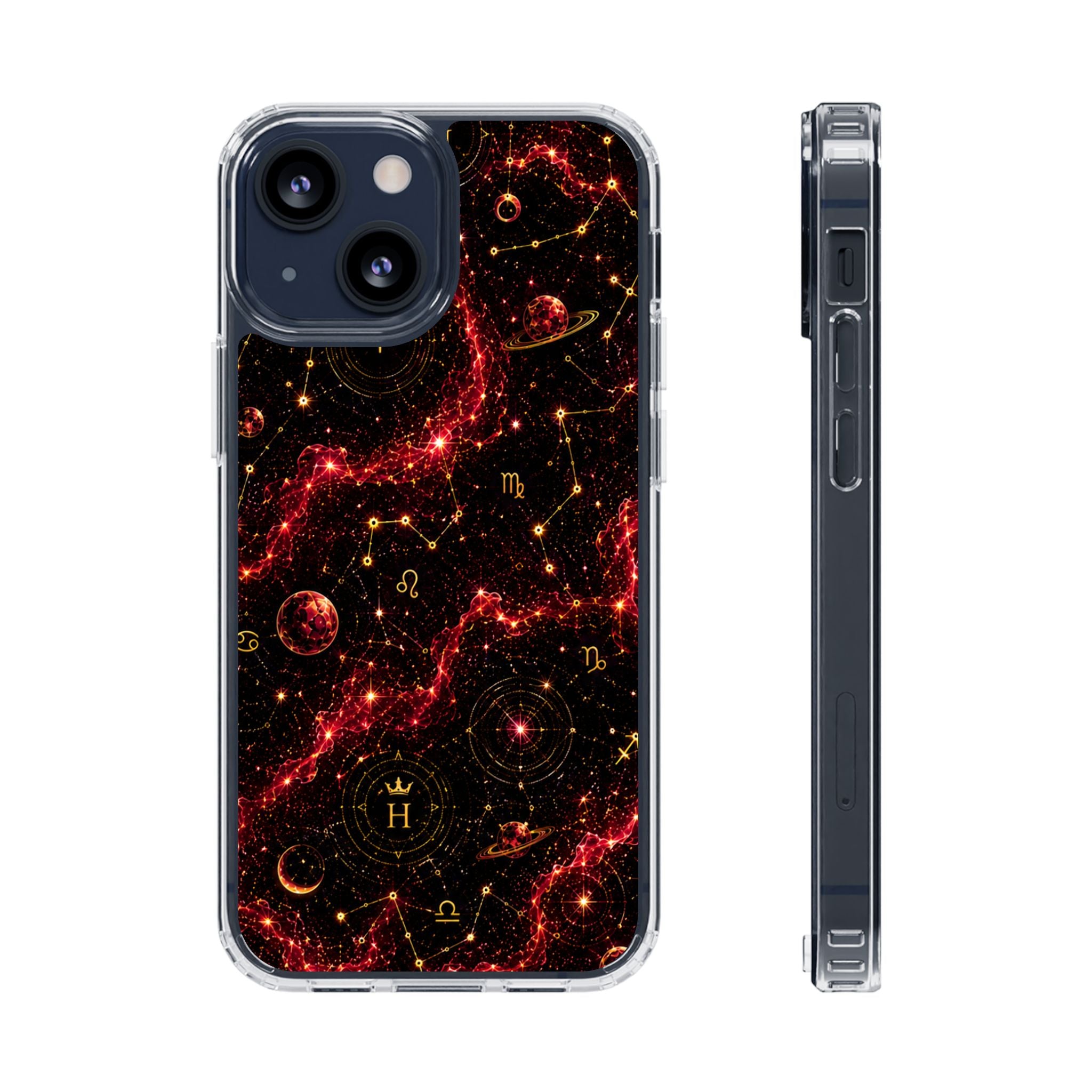 Capricorn Garnet Birthstone Phone Case — Clear Magnetic Impact-Resistant