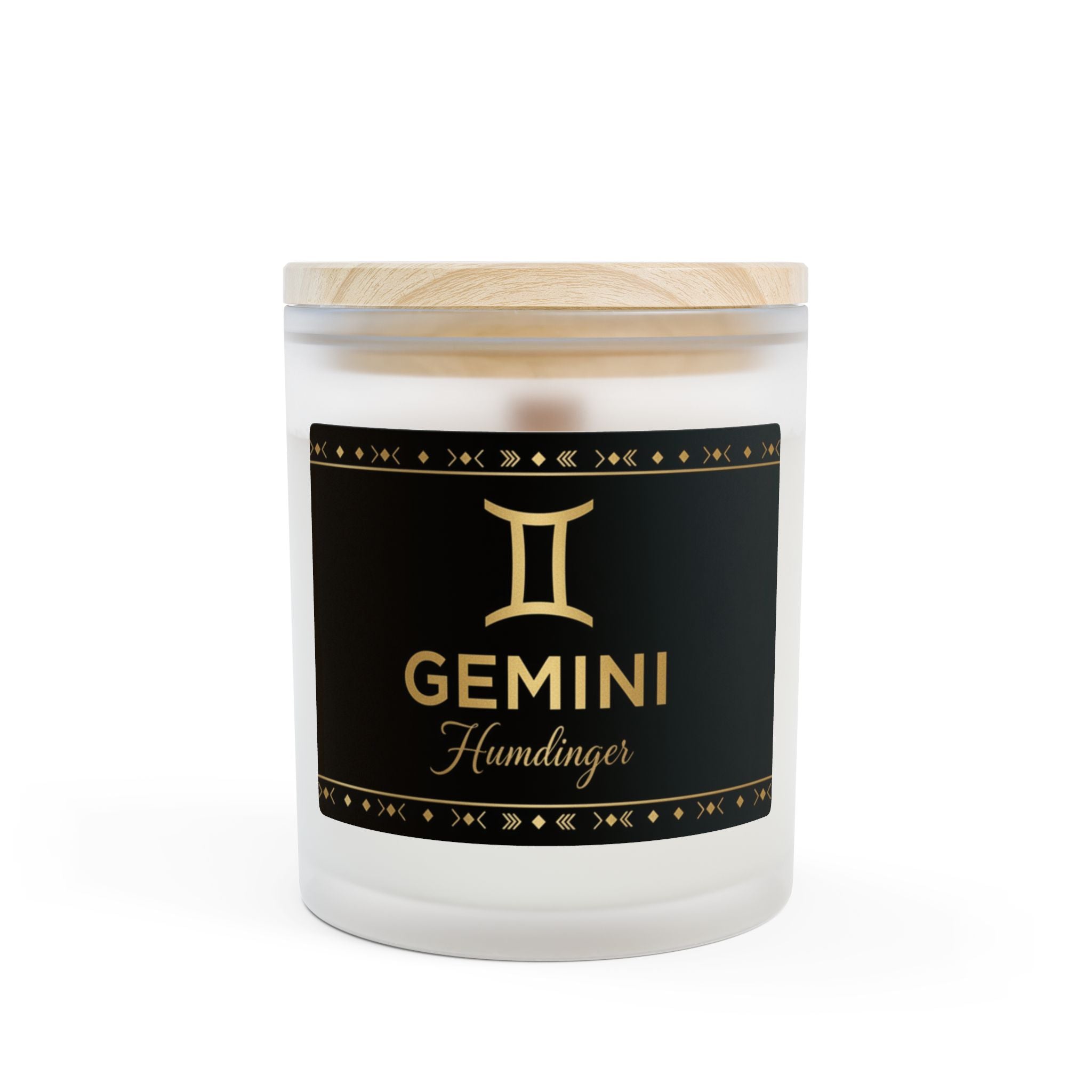Gemini Zodiac Frosted Glass Candle — 11oz Astrological Scented Candle