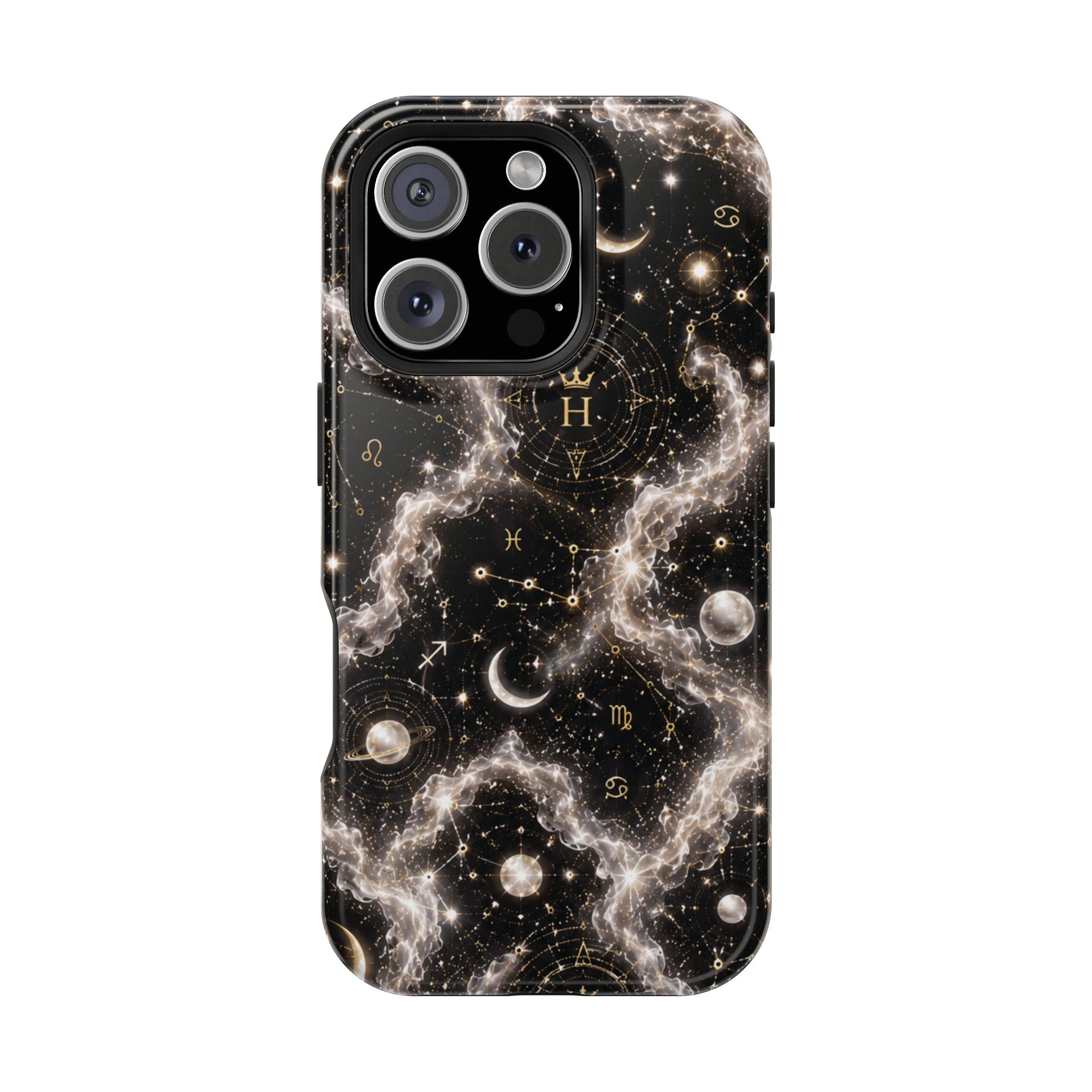 Gemini Pearl Birthstone Phone Case — Black Magnetic Impact-Resistant